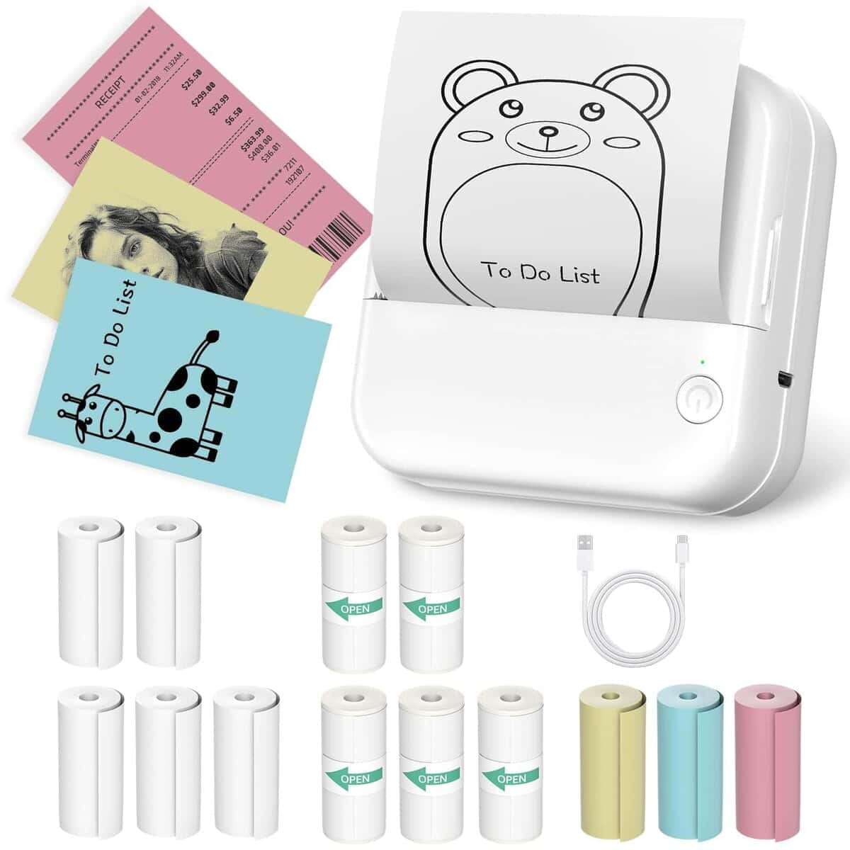 Impresora Portátil Geyrut Mini Impresora Térmica, Impresora