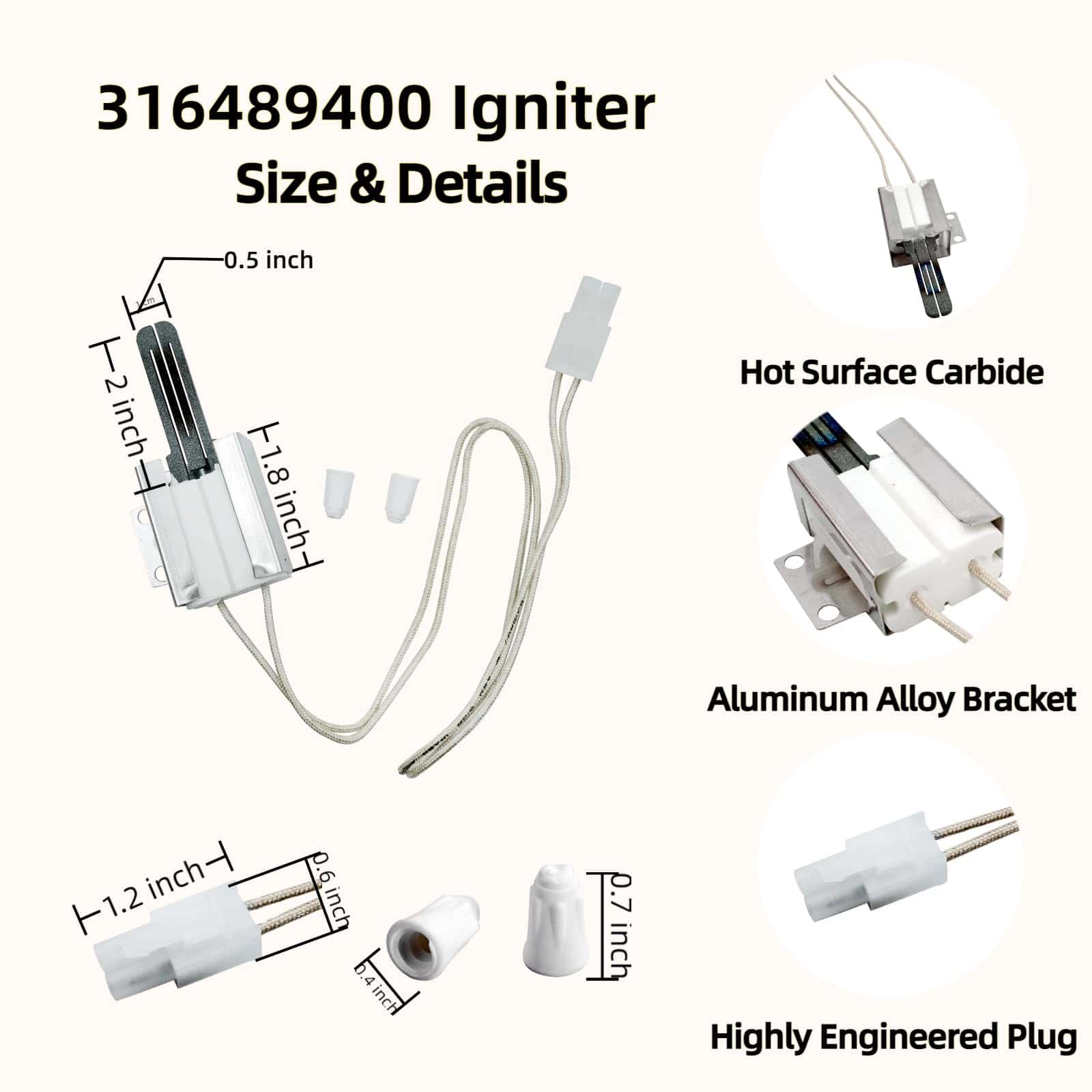 316489400 Ignitor de Horno de Gas de Repuesto para Rango - Imagen 4