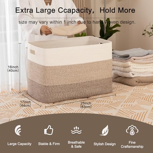 Canasta de cobija extra grande OIAHOMY 118L, Canasta de - Imagen 3