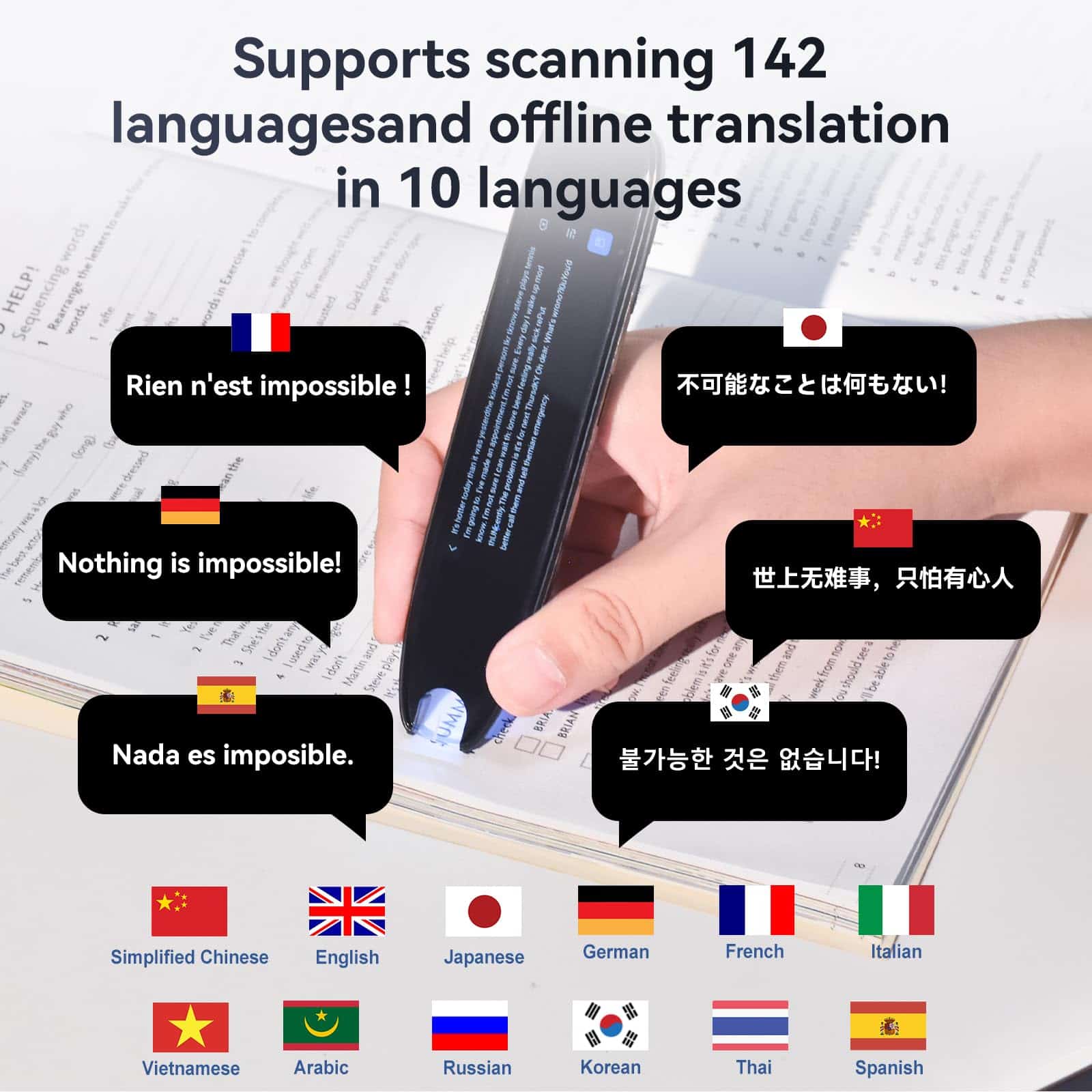 Pluma lectora de escáner para OCR Digital 142 idiomas - Imagen 3