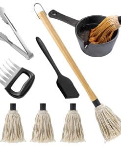 Set de Cepillo para Barbacoa y Olla de Salsa de Hierro