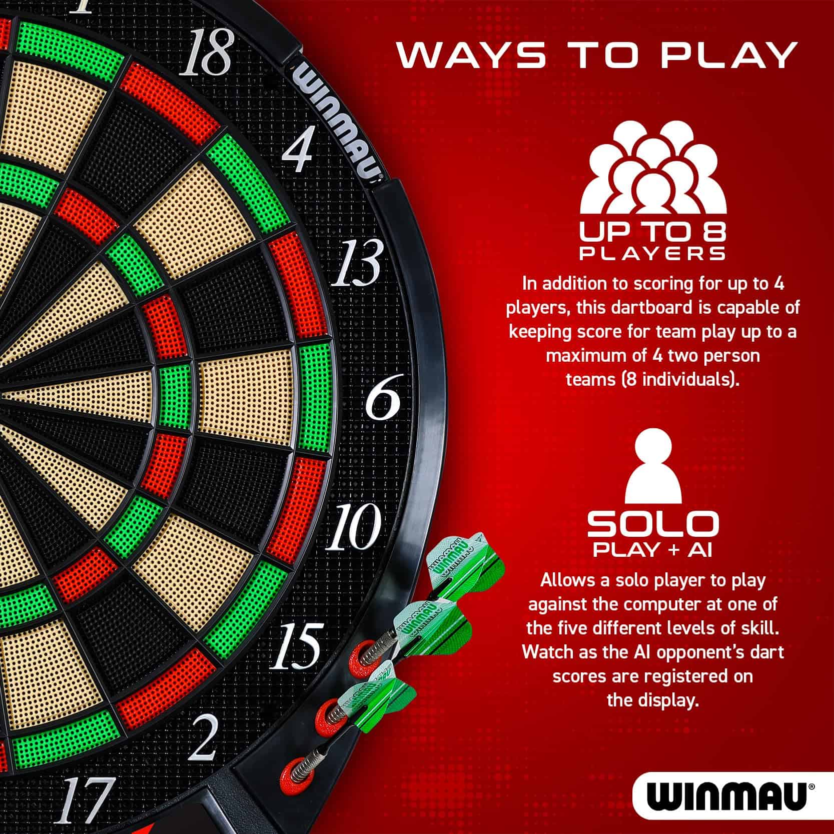 Tablero de Dardos Electrónico Winmau Ton Machine - Tablero - Imagen 5