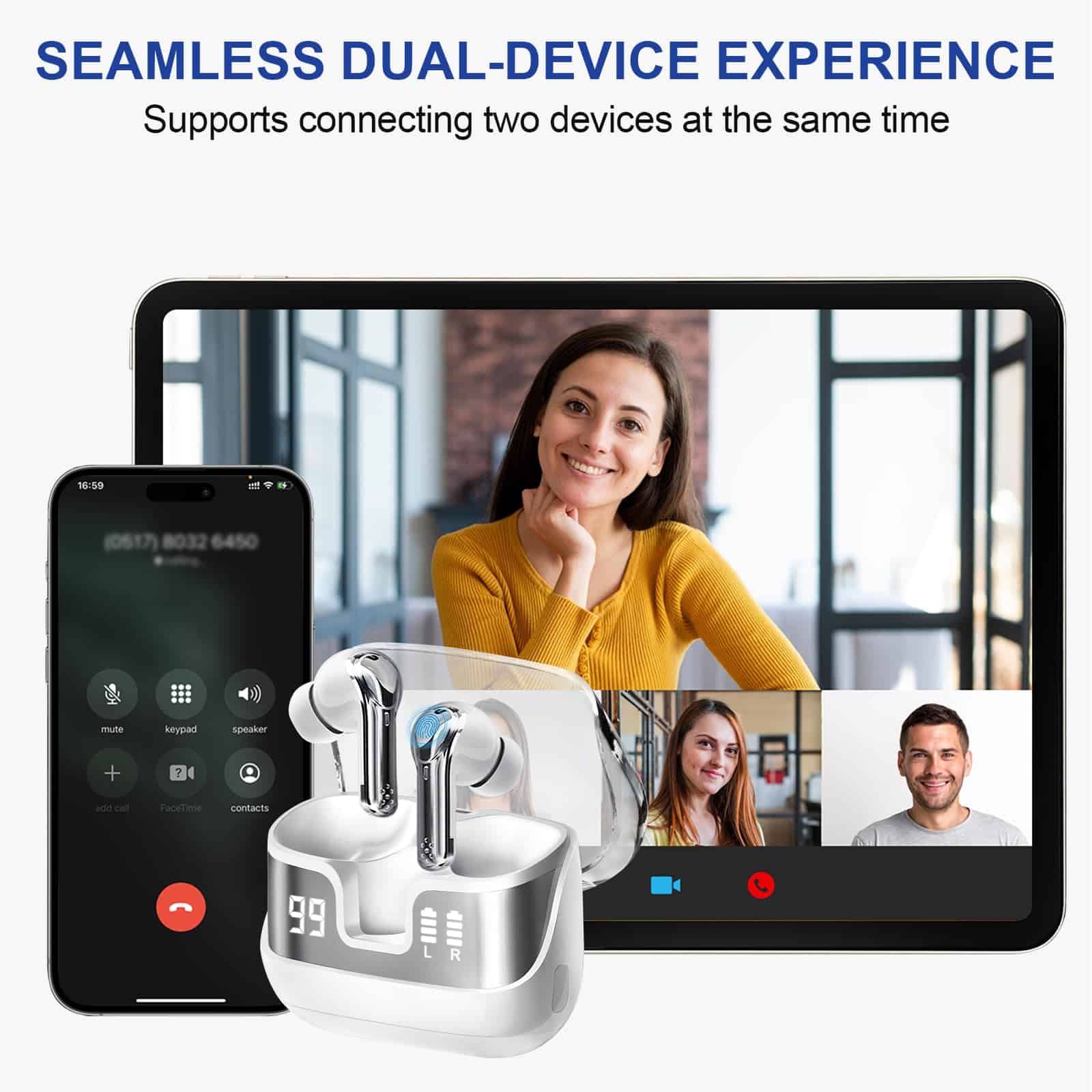 Audífonos Traductores de Idiomas, Audífonos -Blanco - Imagen 6