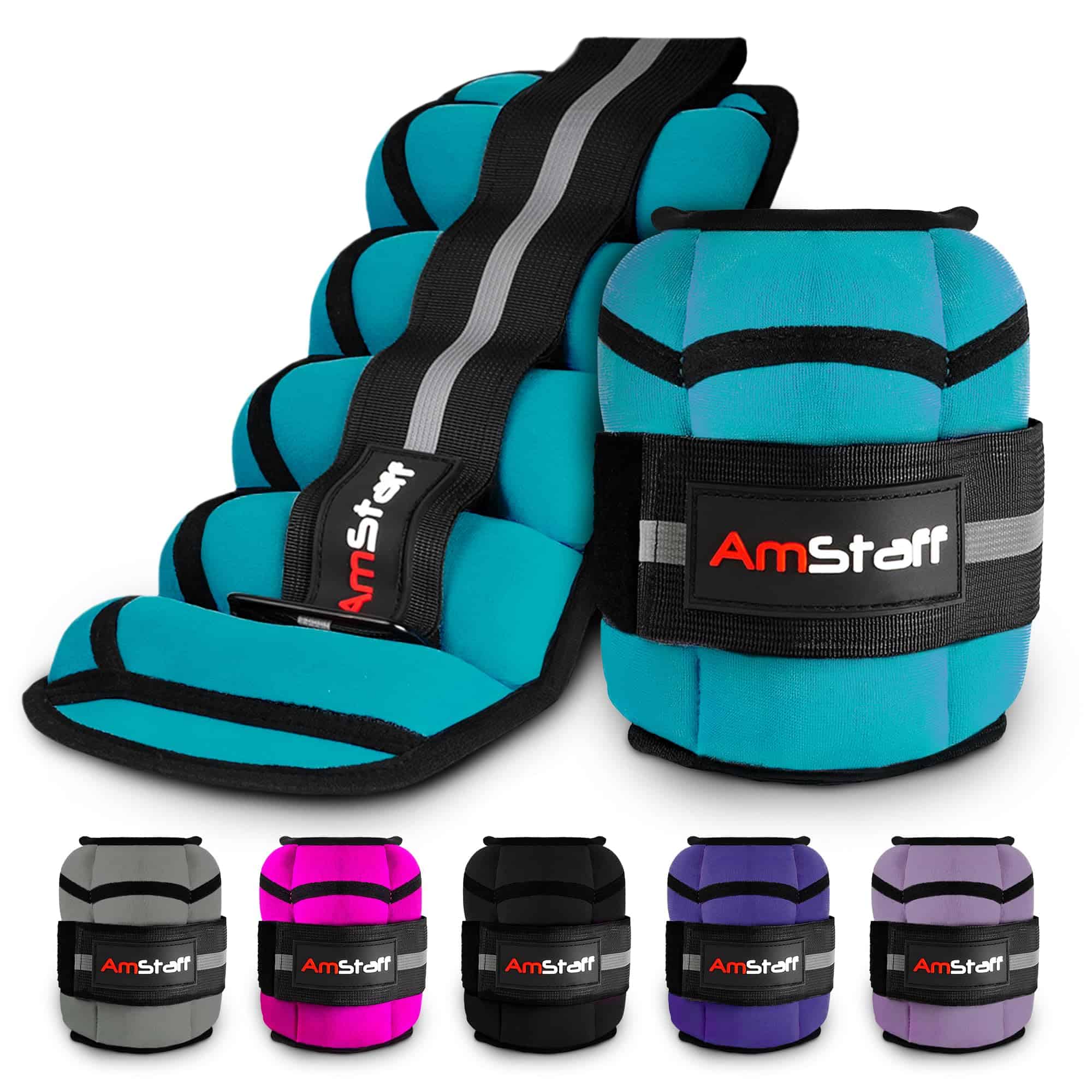 Pesas ajustables para tobillos AmStaff Fitness -Azul