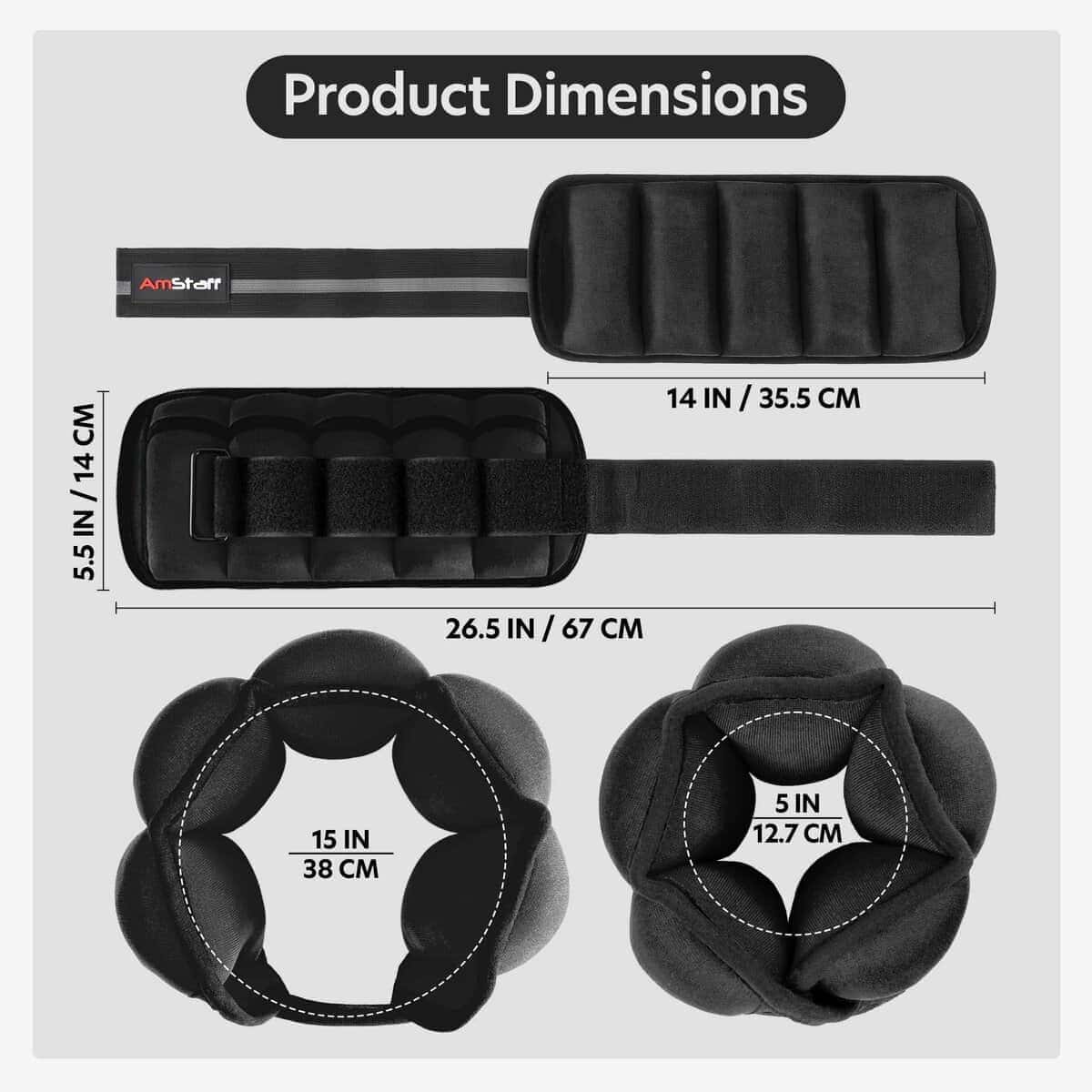 Pareja de Pesas de Tobillo Ajustables AmStaff Fitness 1 Par - Imagen 4