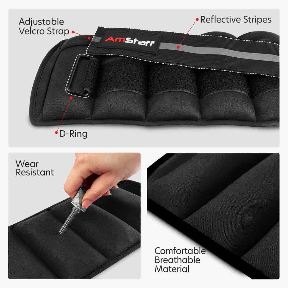 Pareja de Pesas de Tobillo Ajustables AmStaff Fitness 1 Par - Imagen 5