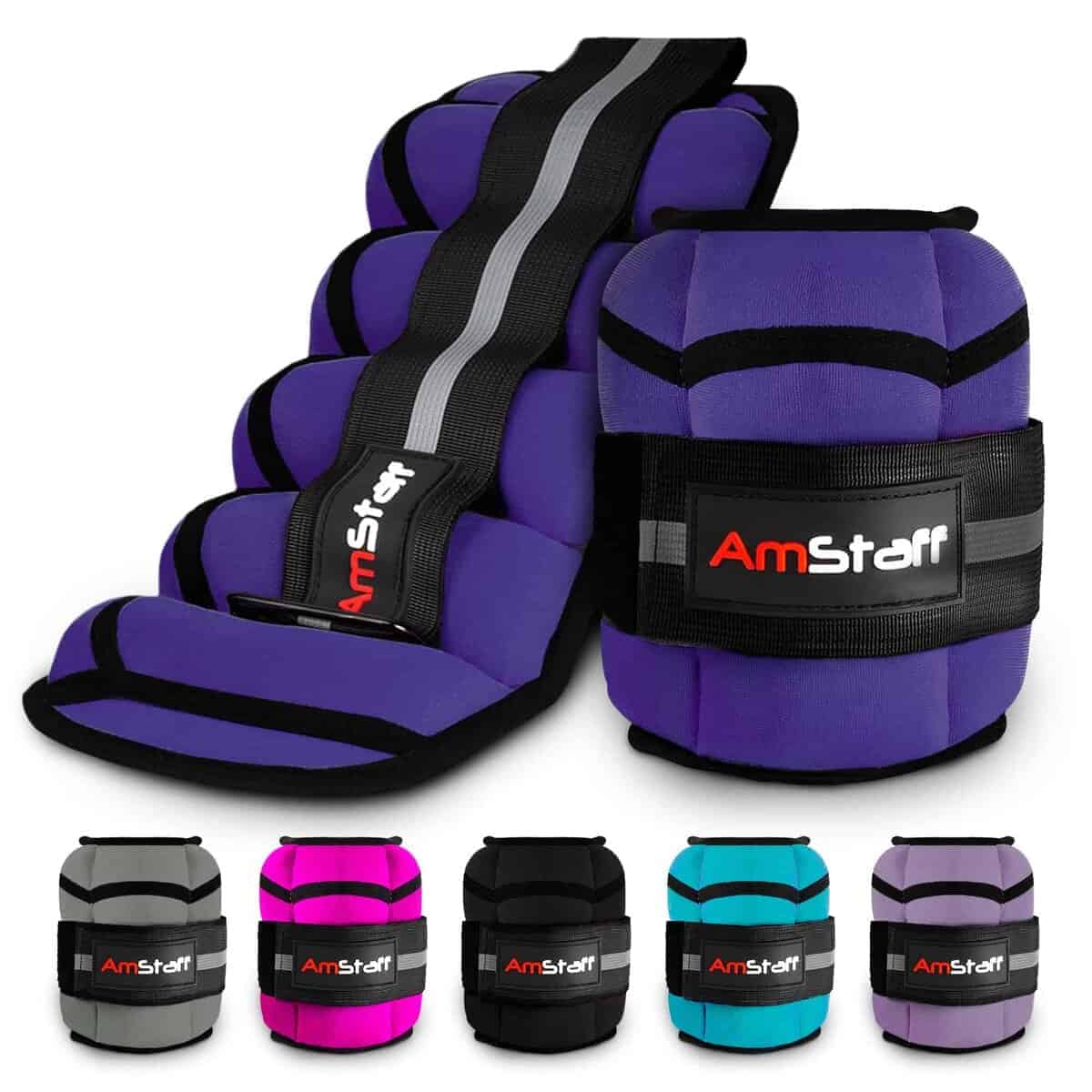 Pesas Ajustables para Tobillos AmStaff Fitness -Morado