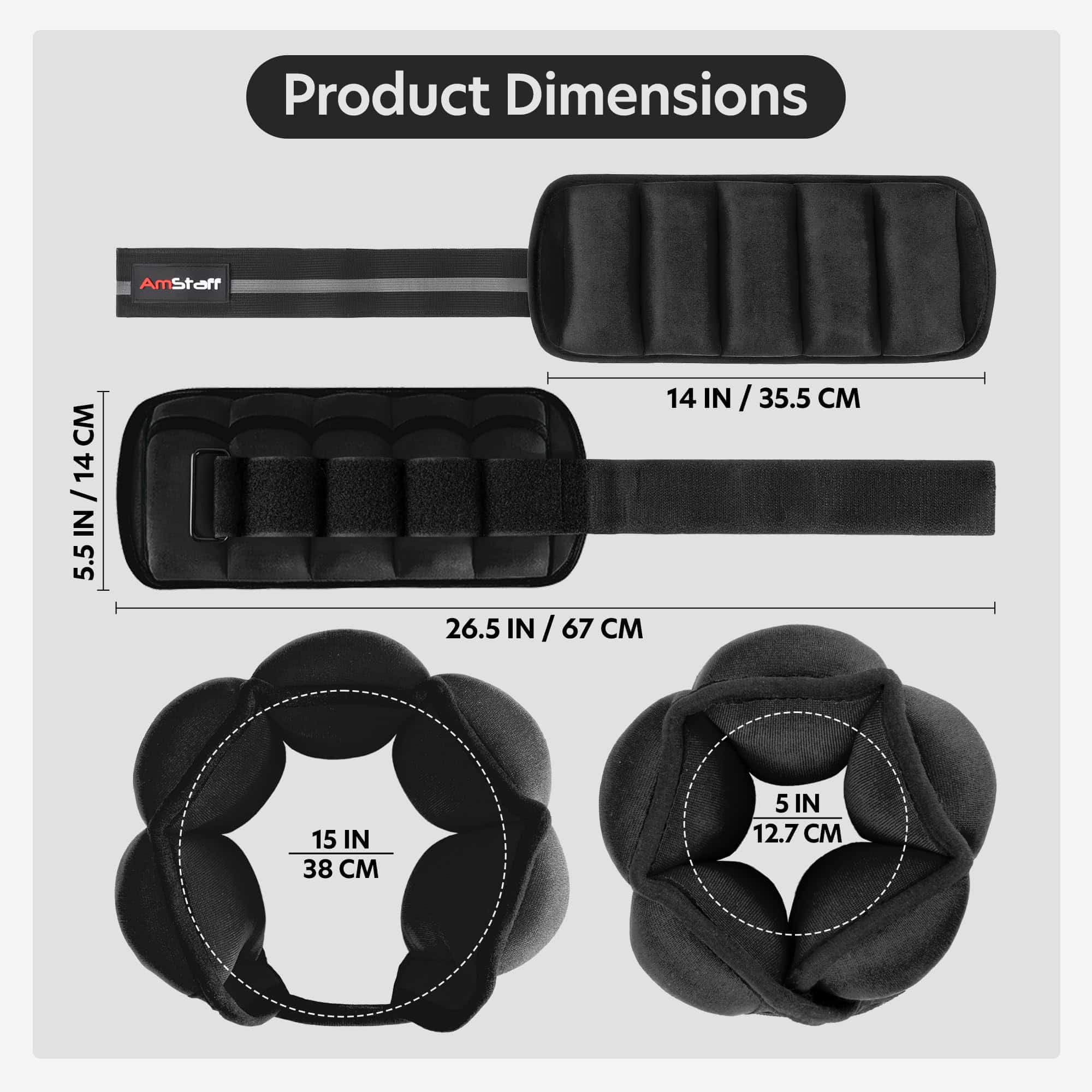 Pesas de tobillo ajustables AmStaff Fitness 1 -Negro - Imagen 4