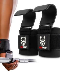 Ganchos de Levantamiento de Pesas AmStaff (Par, Negro) -