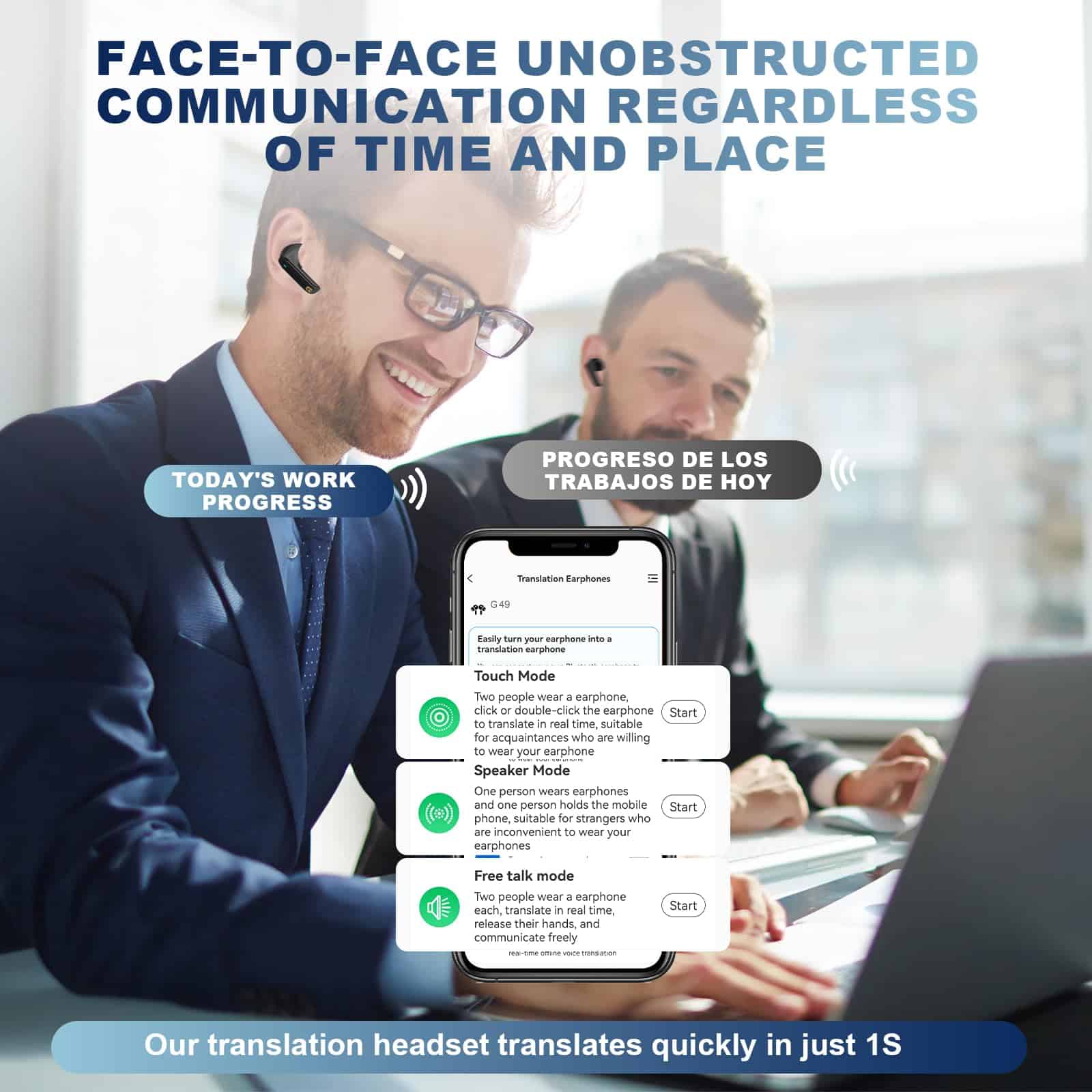 Mozeyerh Ai Language Translator Earbuds, 150 Idiomas - Imagen 3