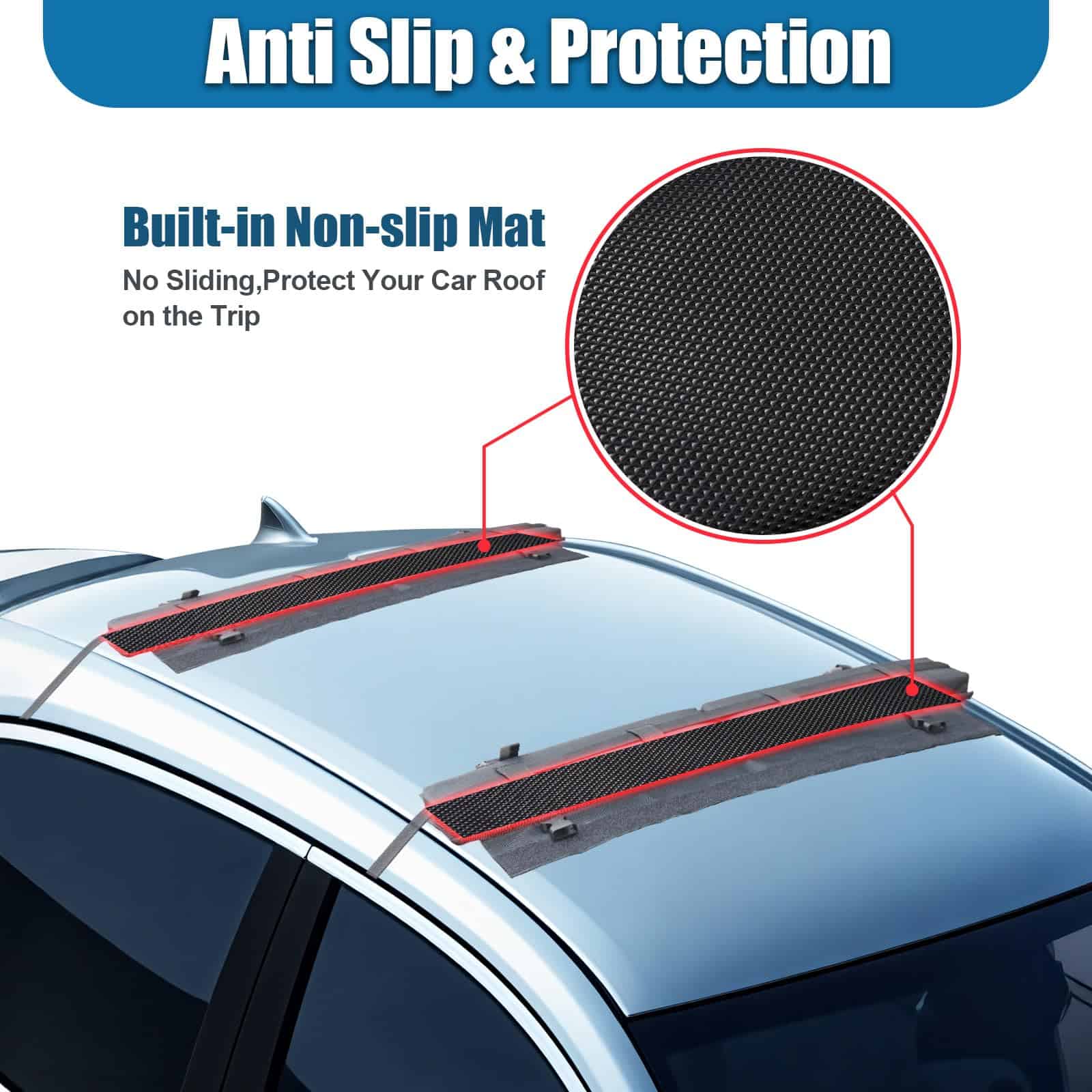 ChimimeDecor Universal Soft Roof Rack Pads Sistema de - Imagen 7