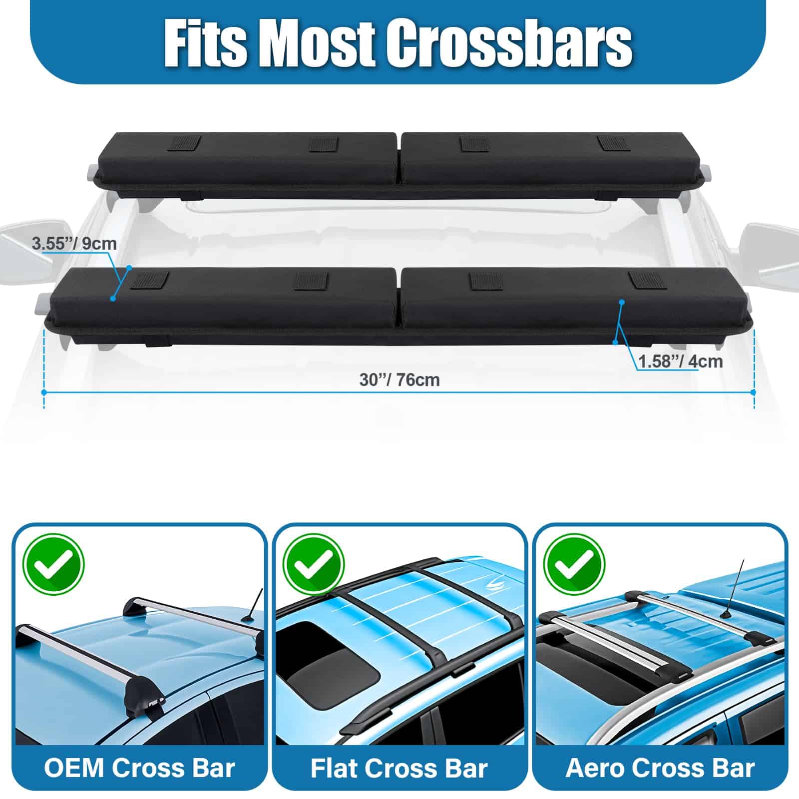 ChimimeDecor Universal Soft Roof Rack Pads Sistema de - Imagen 3