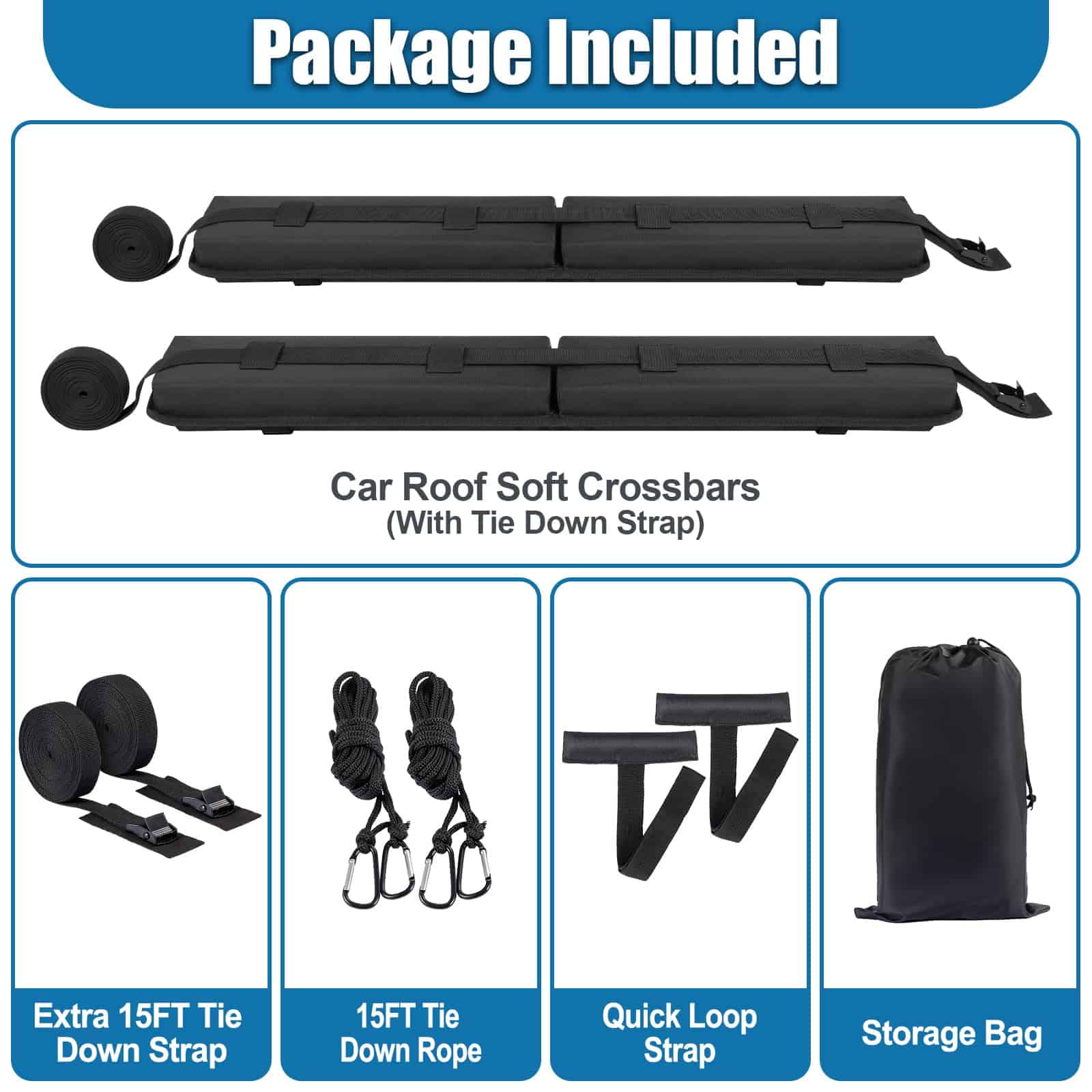 ChimimeDecor Universal Soft Roof Rack Pads Sistema de - Imagen 4