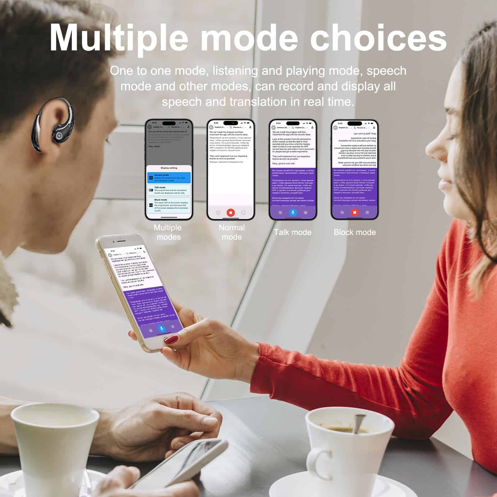 Auriculares de Traducción de Idiomas con Display, 3-en-1 - Imagen 5