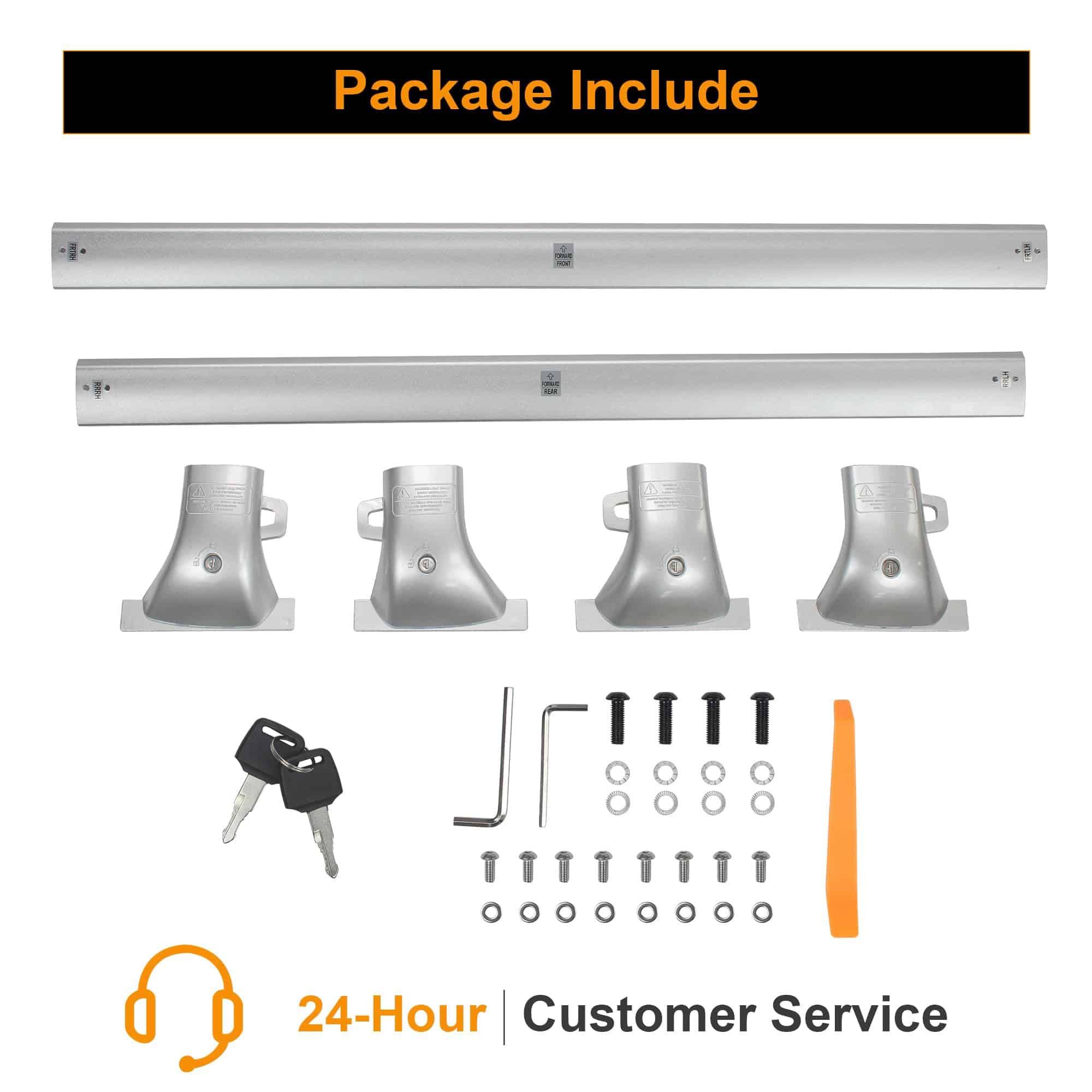 Autekcomma Barras de Techo Resistentes en Plata - Imagen 8