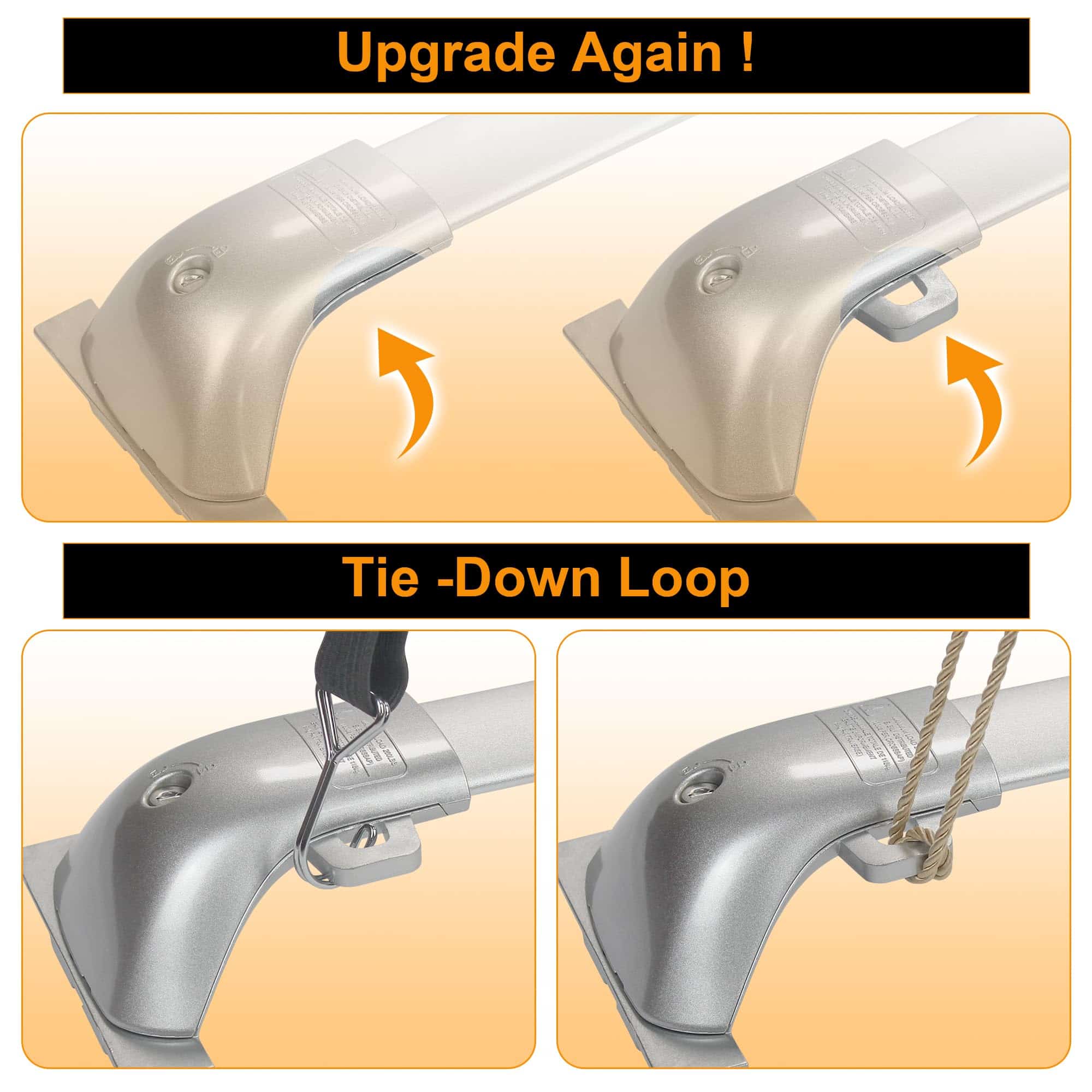 Autekcomma Barras de Techo Resistentes en Plata - Imagen 4