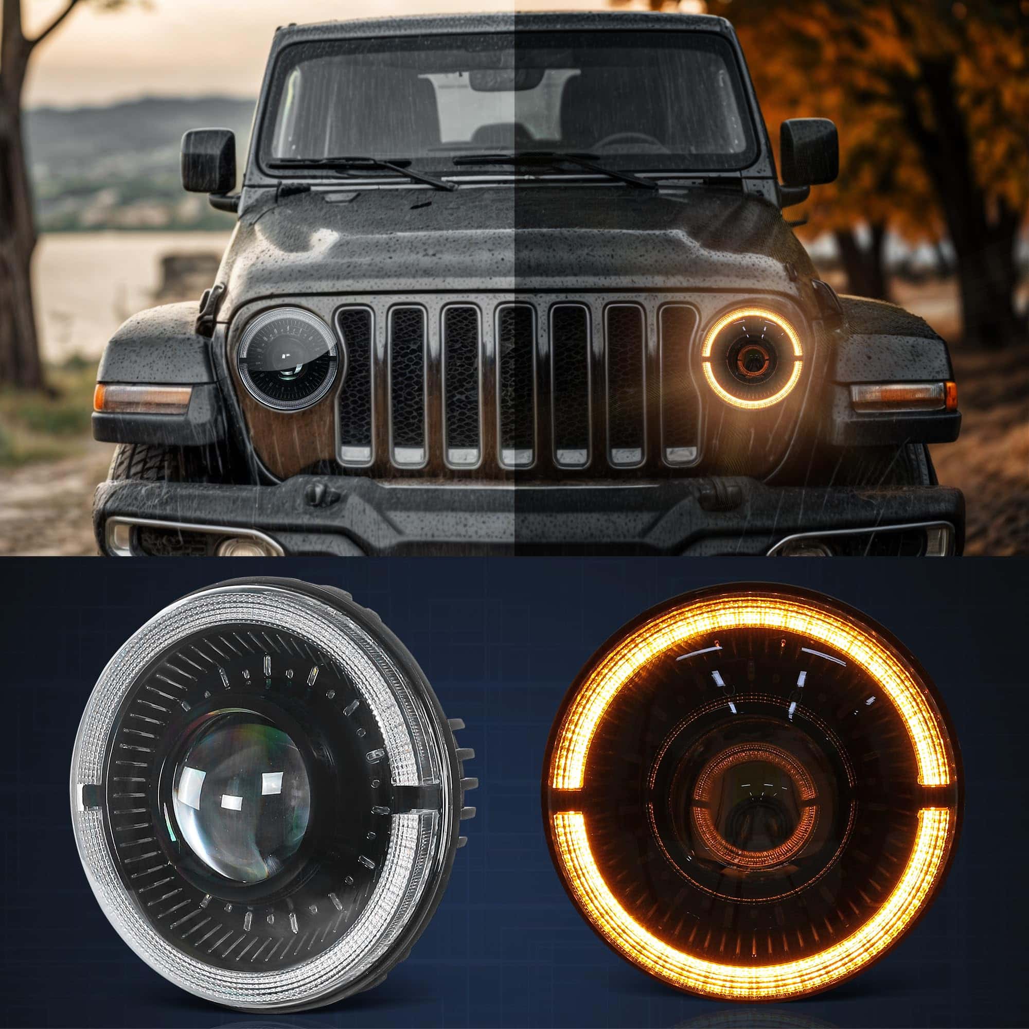 DWVO 2pcs Proyector 7 Pulgadas Faros LED Compatible con - Imagen 3