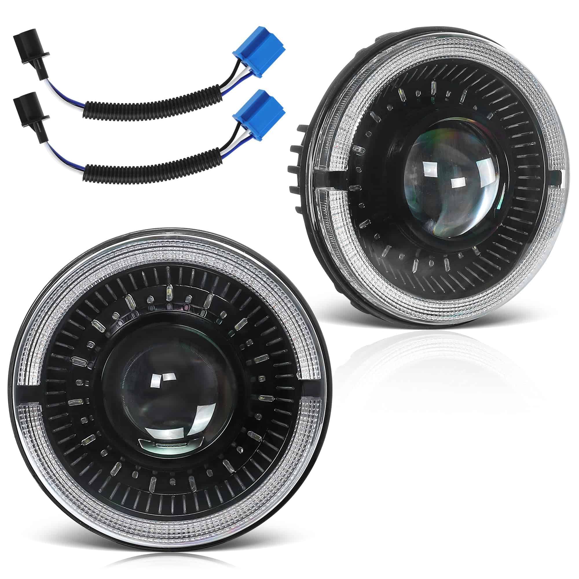 DWVO 2pcs Proyector 7 Pulgadas Faros LED Compatible con