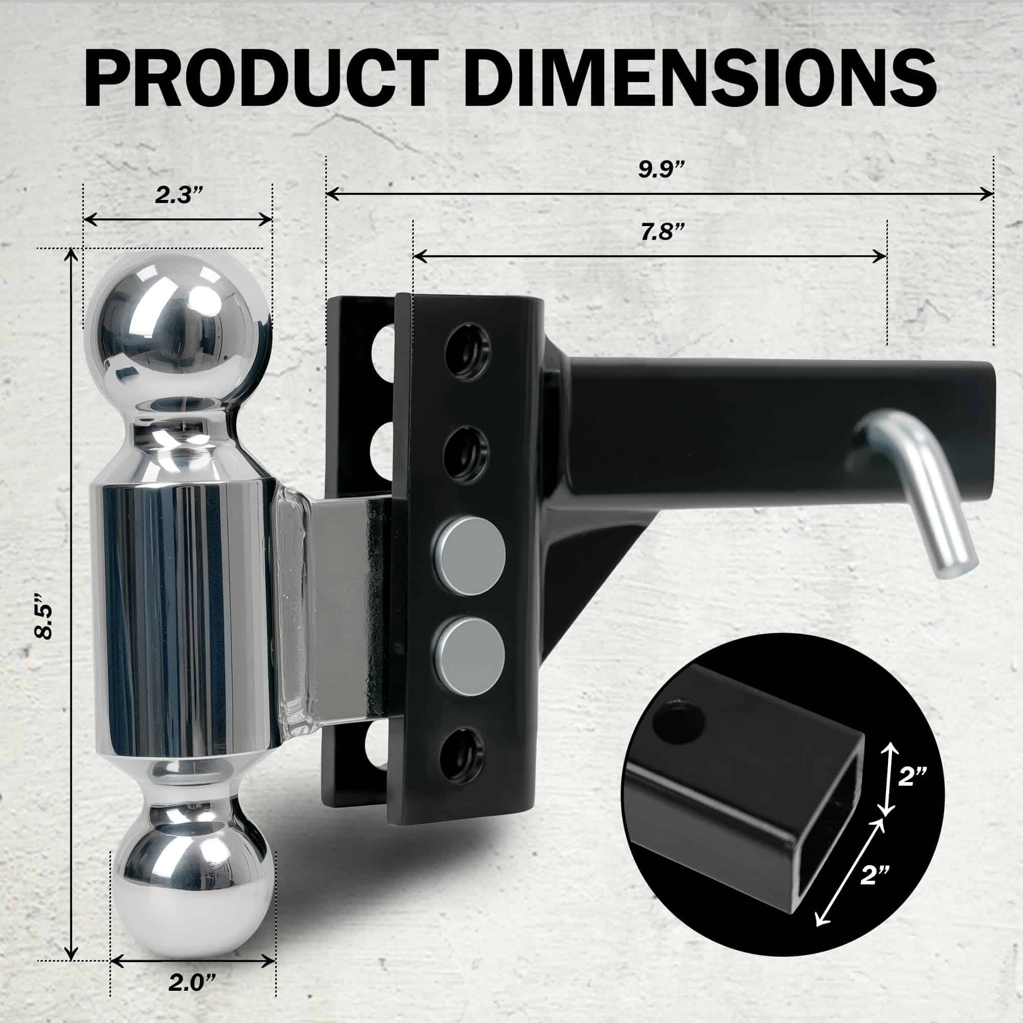 Enganche de Remolque Ajustable de Acero Rockland, Bola - Imagen 8