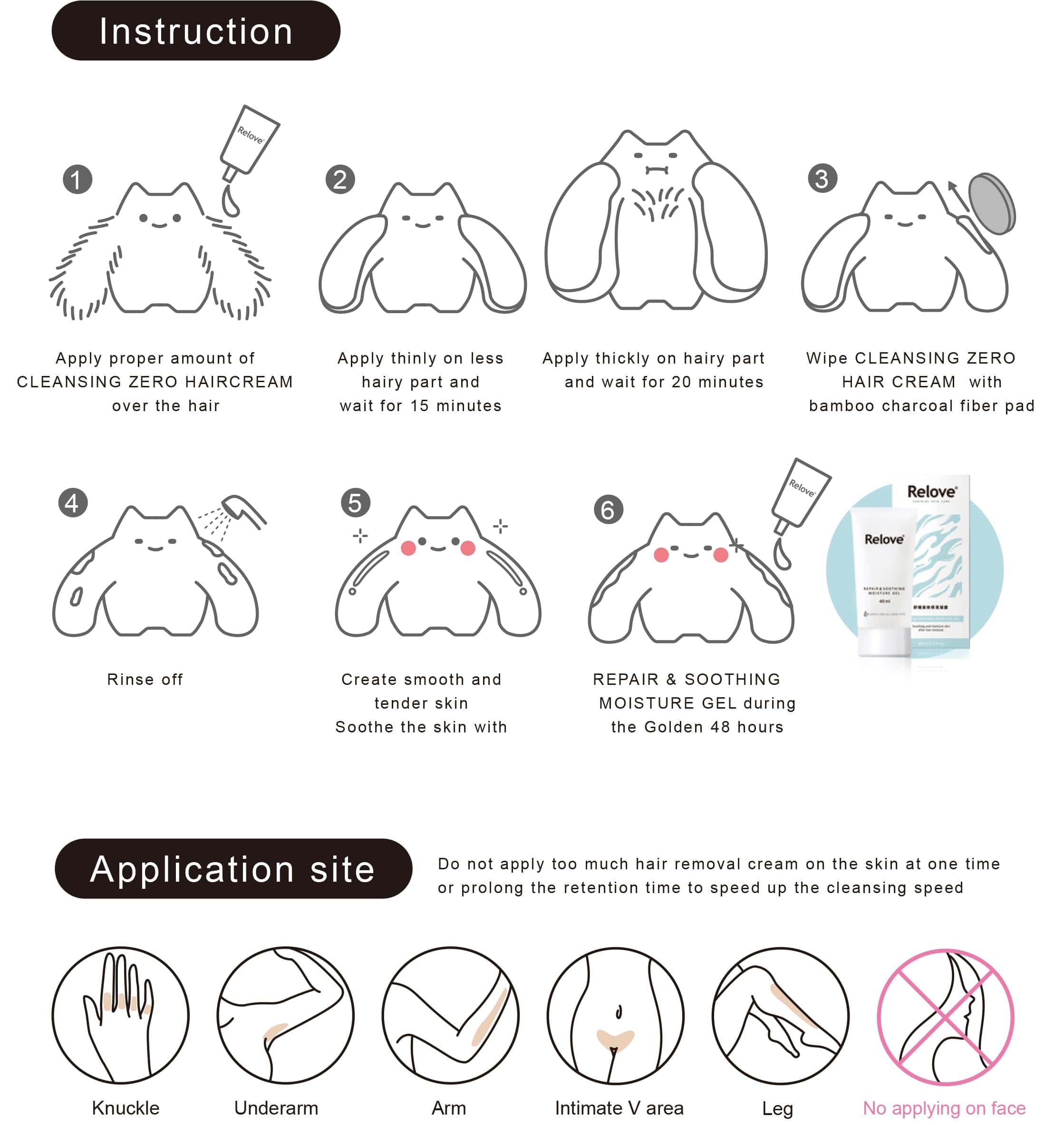 Crema depilatoria Relove CLEANSING ZERO 80ml (removedor de - Imagen 4