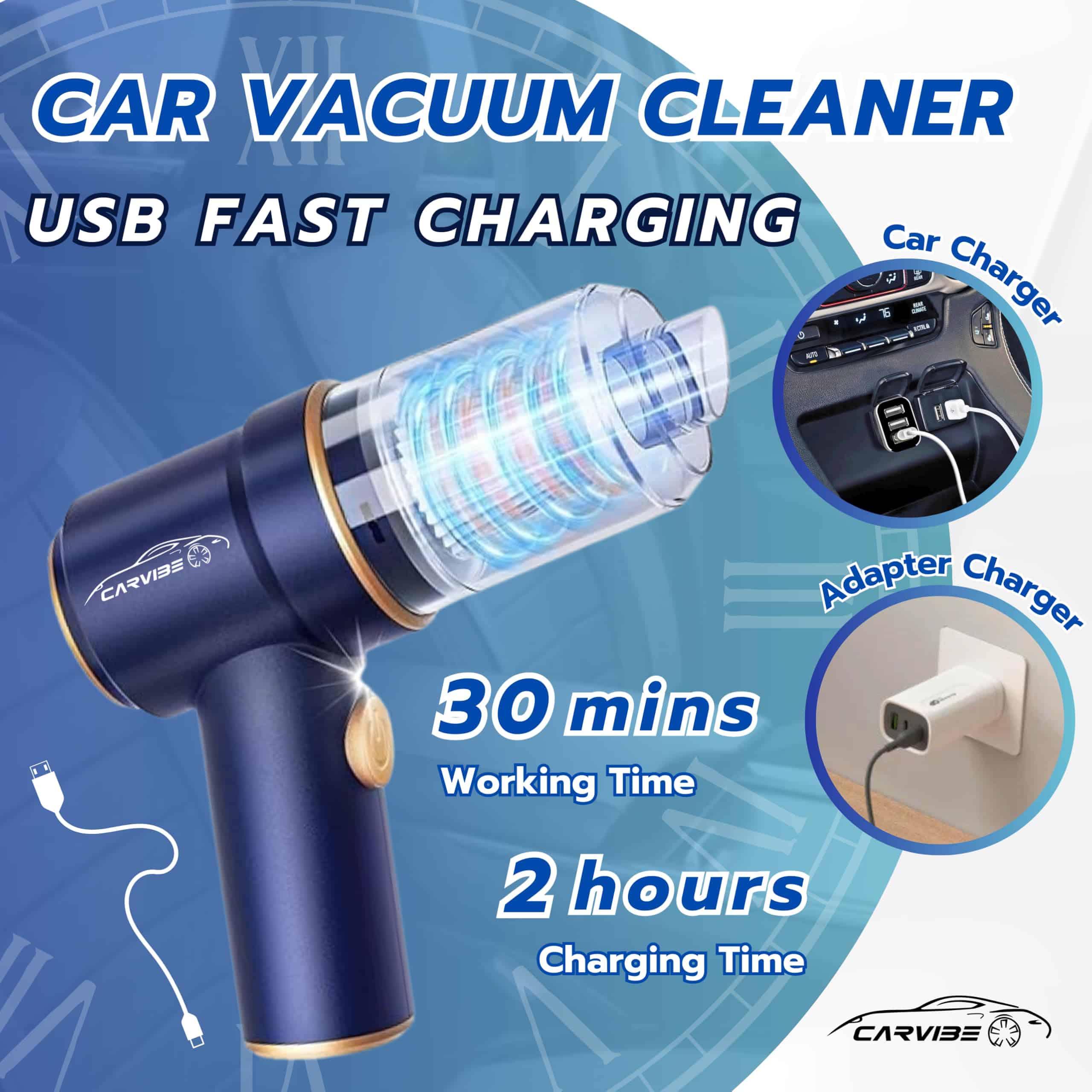 Aspiradora de Coche Portátil Inalámbrica Carvibe, 6 en 1 - Imagen 7