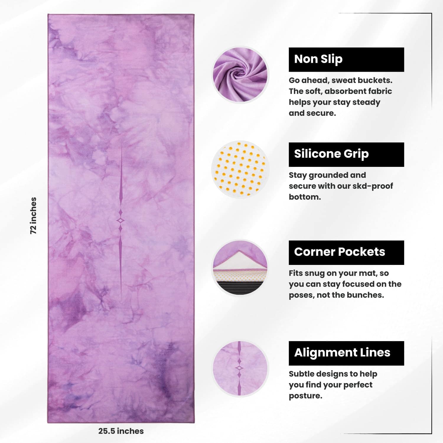 Toalla de Yoga Drip - Toalla Antideslizante para Yoga - Imagen 3
