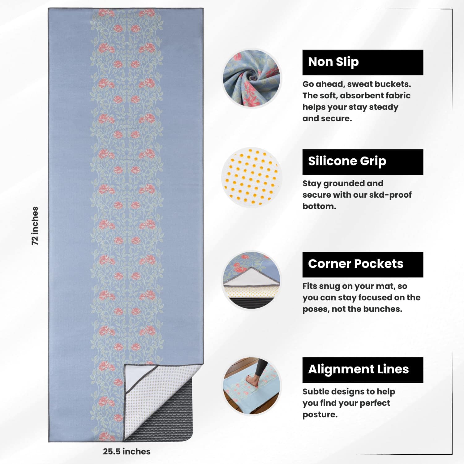 Toalla de Yoga Drip Yoga - Toalla -Whispering Vines - Imagen 3