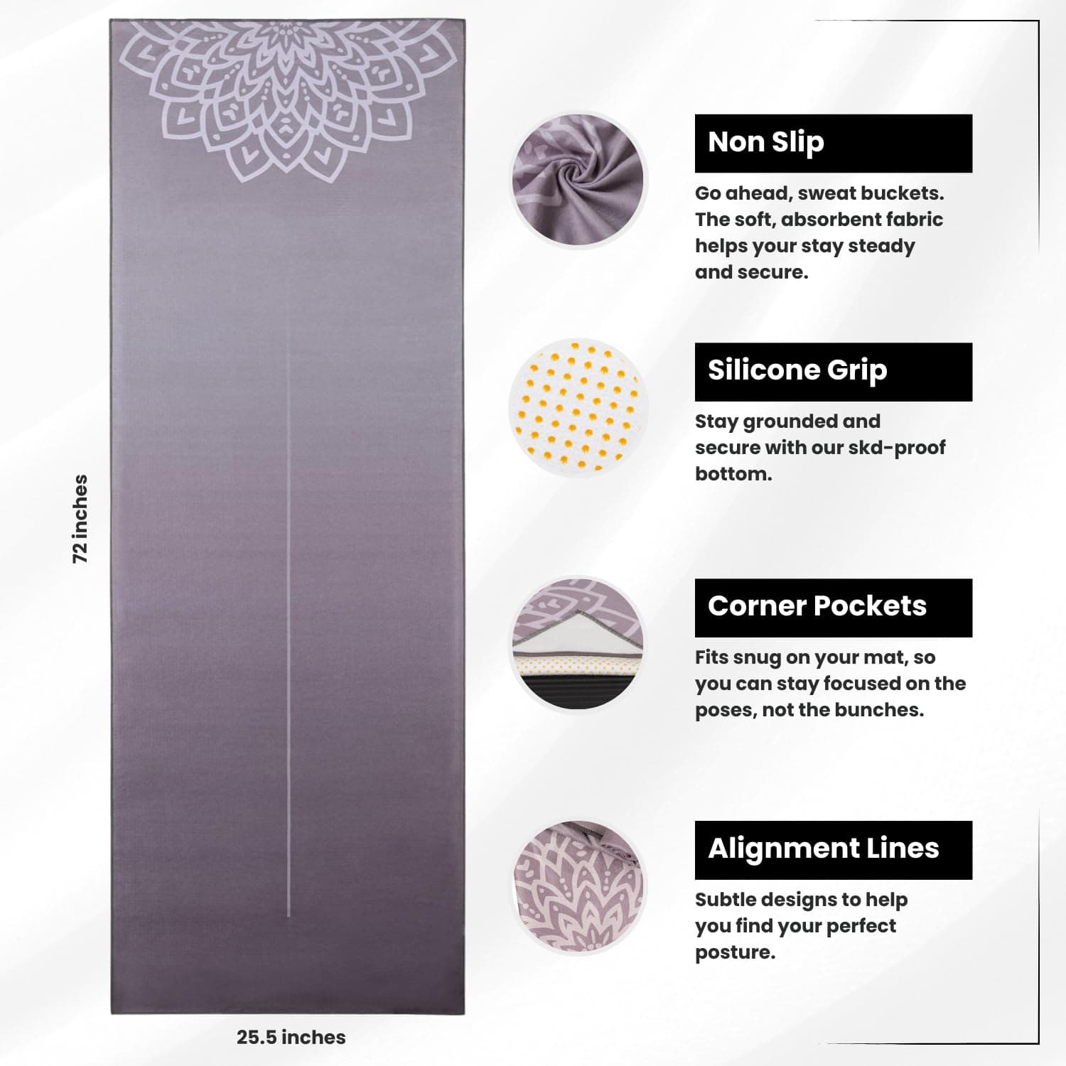 Toalla de Yoga Yoga Drip - Toalla Antideslizante para - Imagen 3