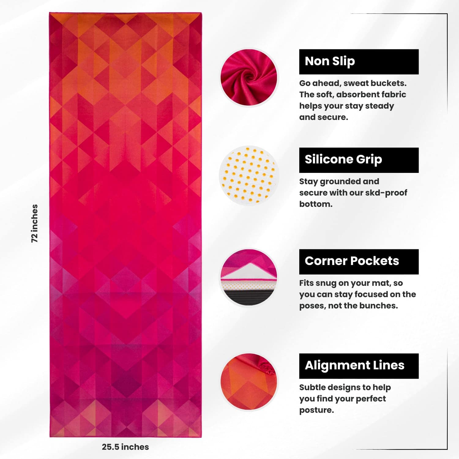 Toalla De Yoga Yoga Drip - Toalla De Yoga -Coral Roots - Imagen 3