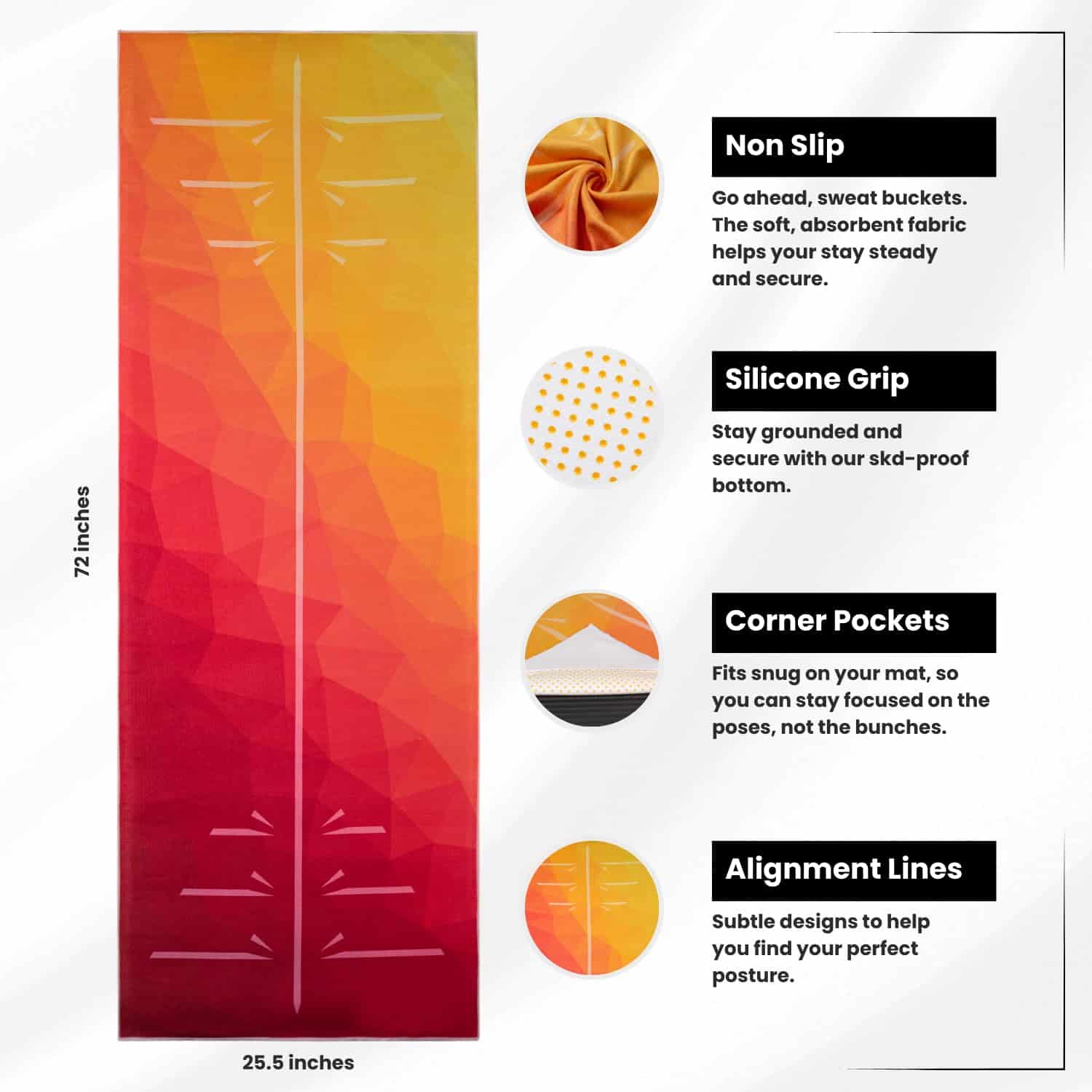 Toalla de Yoga Yoga Drip - Toalla Antideslizante para Yoga - Imagen 3