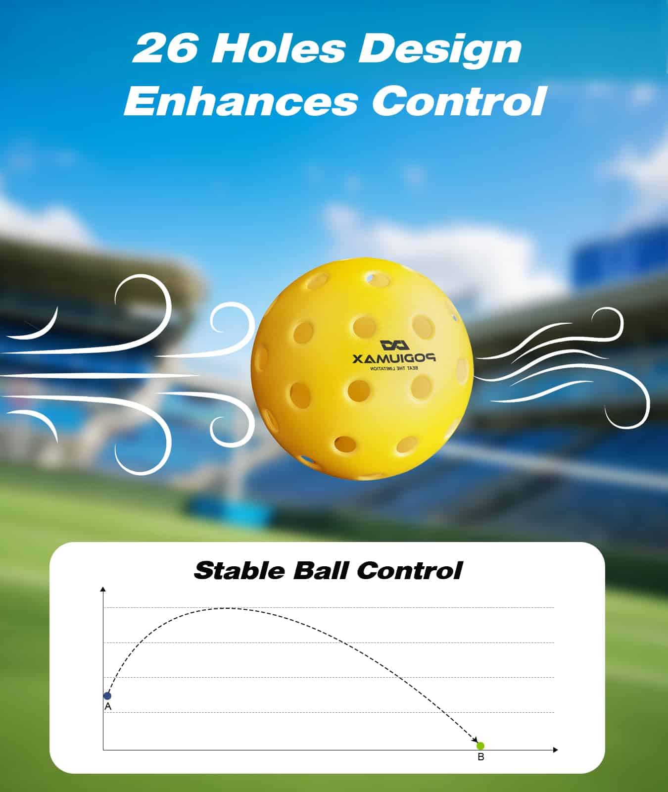 Pelotas de Pickleball Interior PodiuMax, Paquete de 12 - Imagen 5