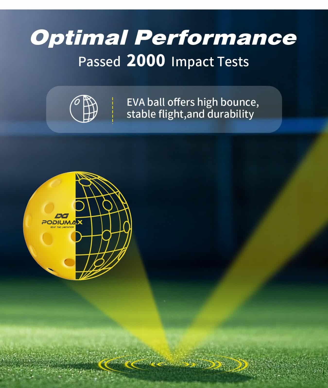 Pelotas de Pickleball Interior PodiuMax, Paquete de 12 - Imagen 4