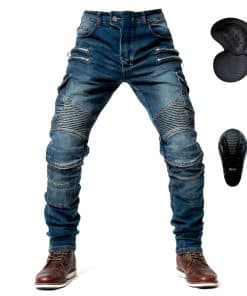 Pantalones de Moto para Hombre con Armadura, -Azul