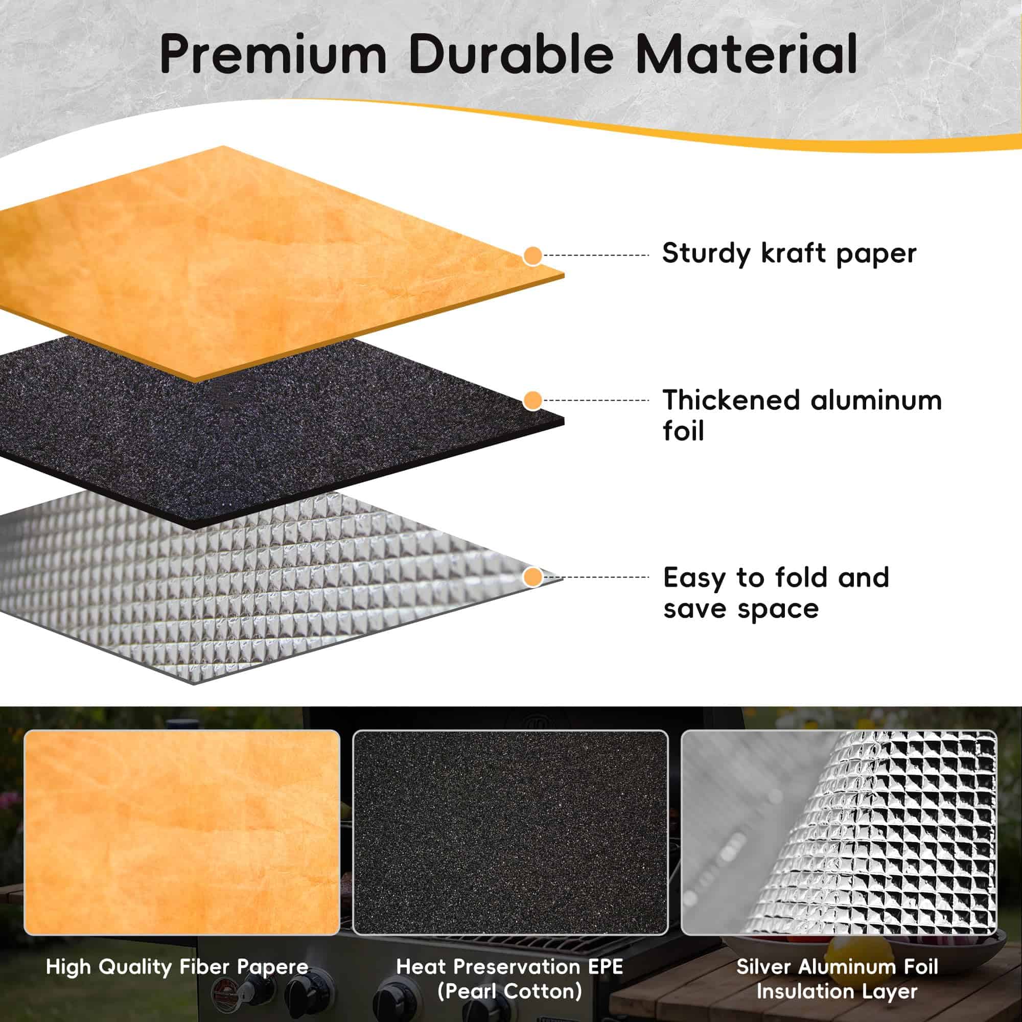 Manta de Barbacoa para Reposar Carne, Bolsa Aislante para - Imagen 7