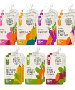 Paquetes de puré de verduras para bebés orgánico