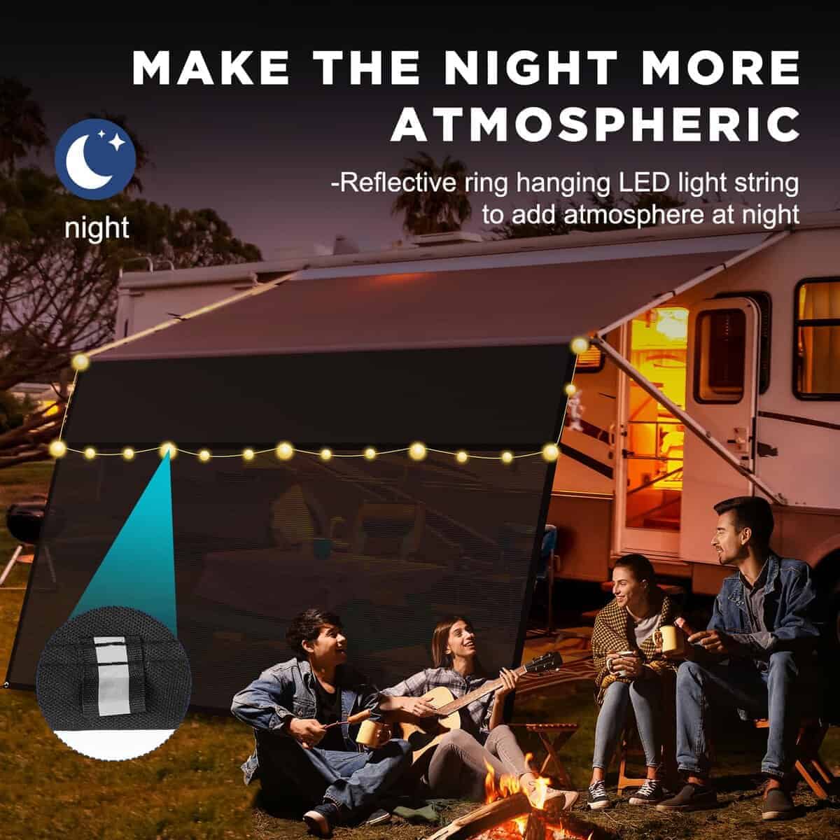 Toldo de sombra para RV Glamful con cremallera 9' X 19'3", - Imagen 7