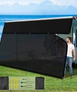 Glamful Pantalla de Sombra para Toldo de RV -Negro