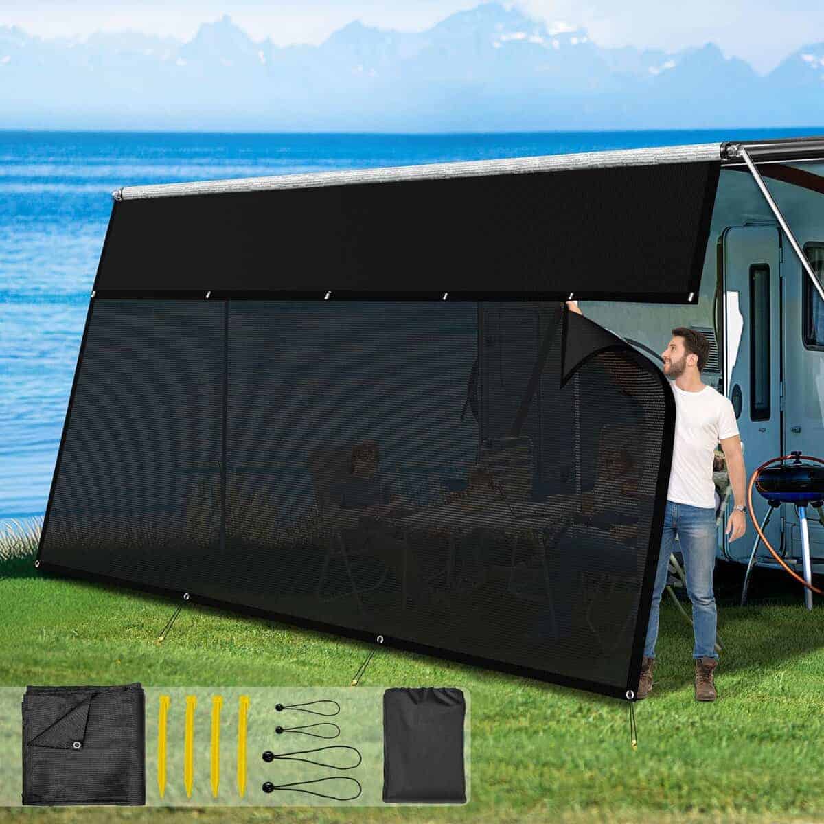 Toldo de Sombra para RV Glamful con Cremallera 9' X 16'3",