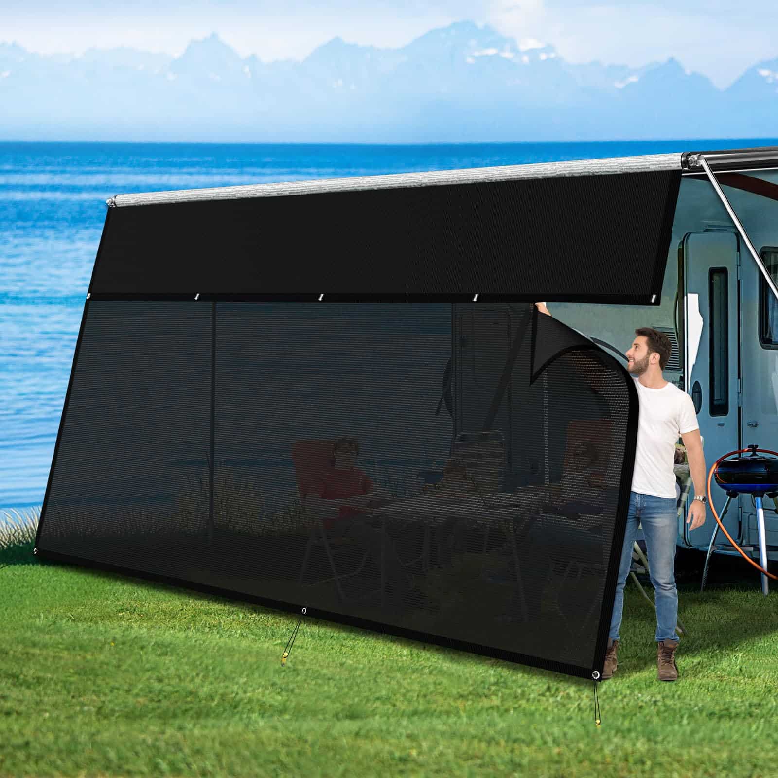 Glamful Pantalla de Sombra para Toldo de RV -Grafite Negro