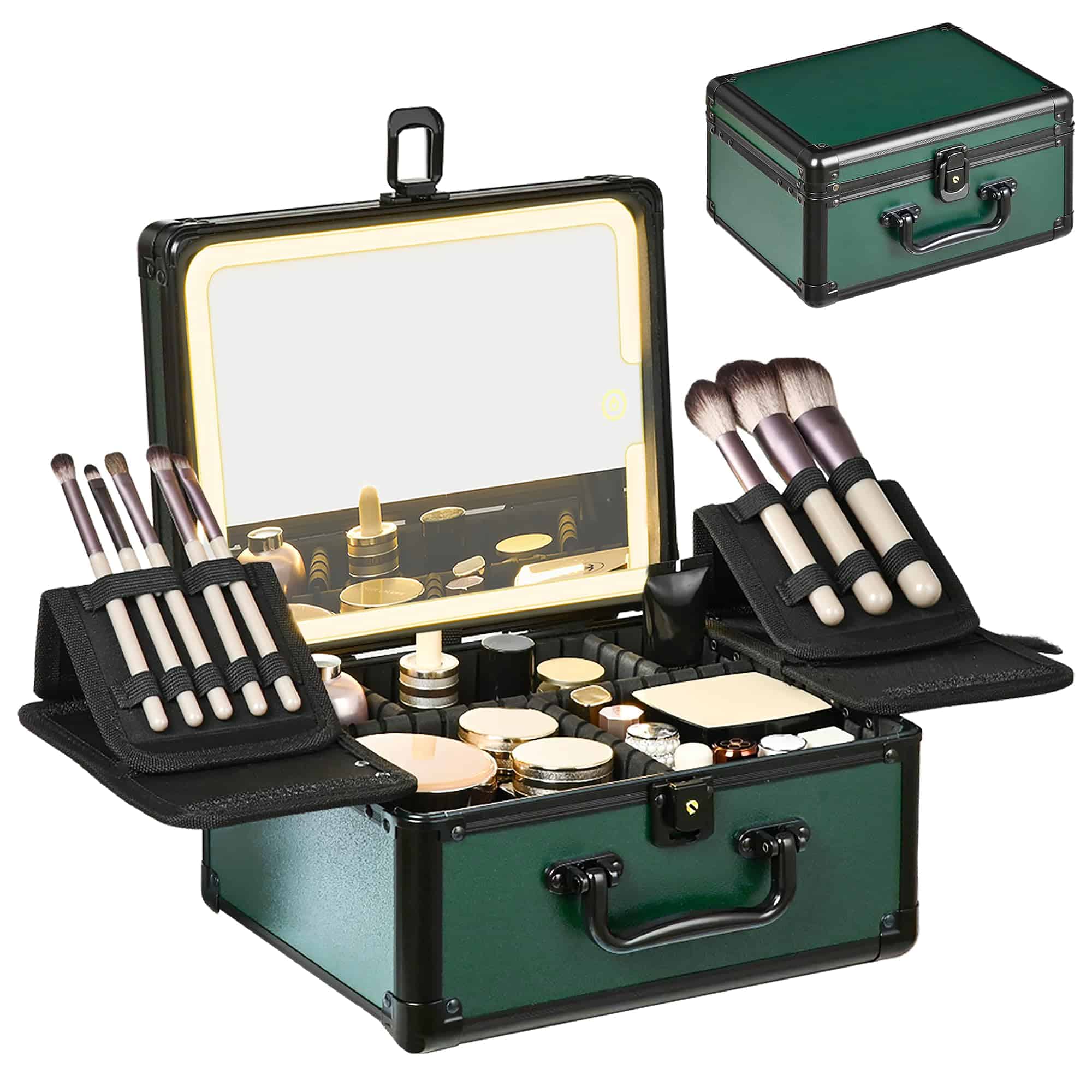 Estuche de Maquillaje GALHUBIS con -Negro Verde