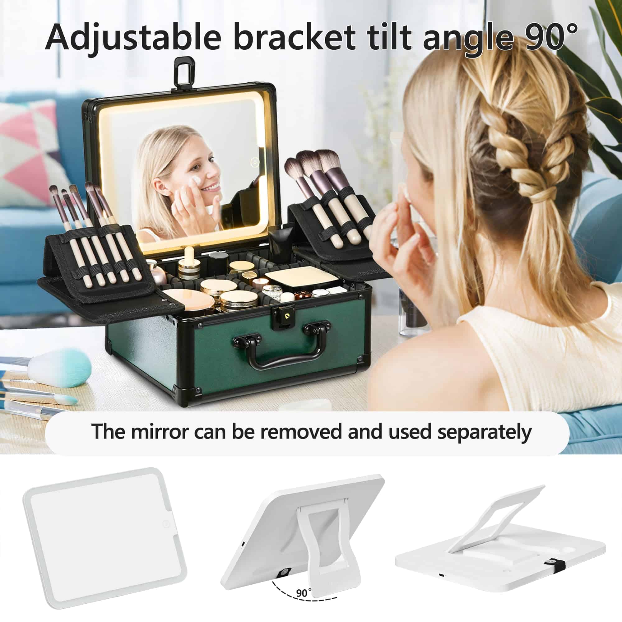 Estuche de Maquillaje GALHUBIS con -Negro Verde - Imagen 4