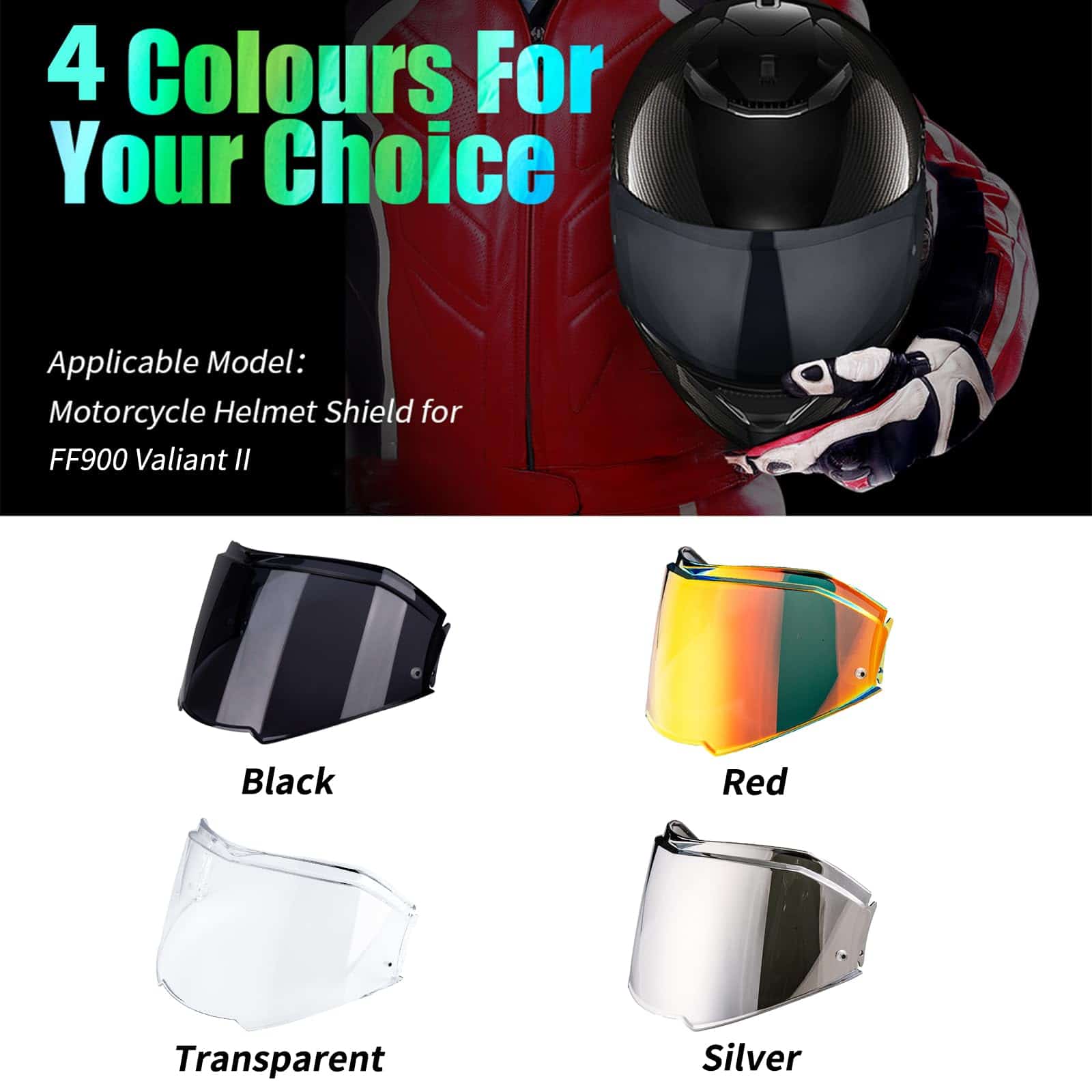 Visera de repuesto Valiant II para casco de motocicleta - Imagen 7