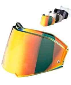 MXJ Gear Valiant II Visor Face Shield -Rojo Cromado
