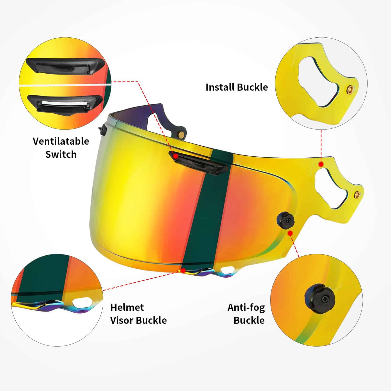 Visera de Repuesto MXJ Gear Regent-X, VAS-V MAX Visor Face - Imagen 3
