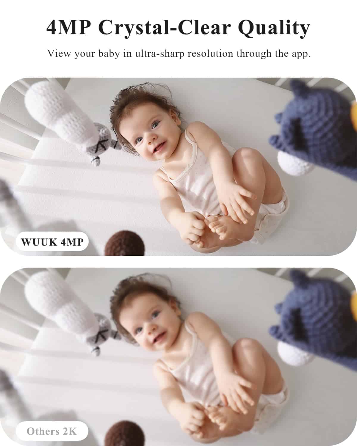 Monitor de Video para Bebés WUUK de 4MP, Pantalla de 5.5 - Imagen 3