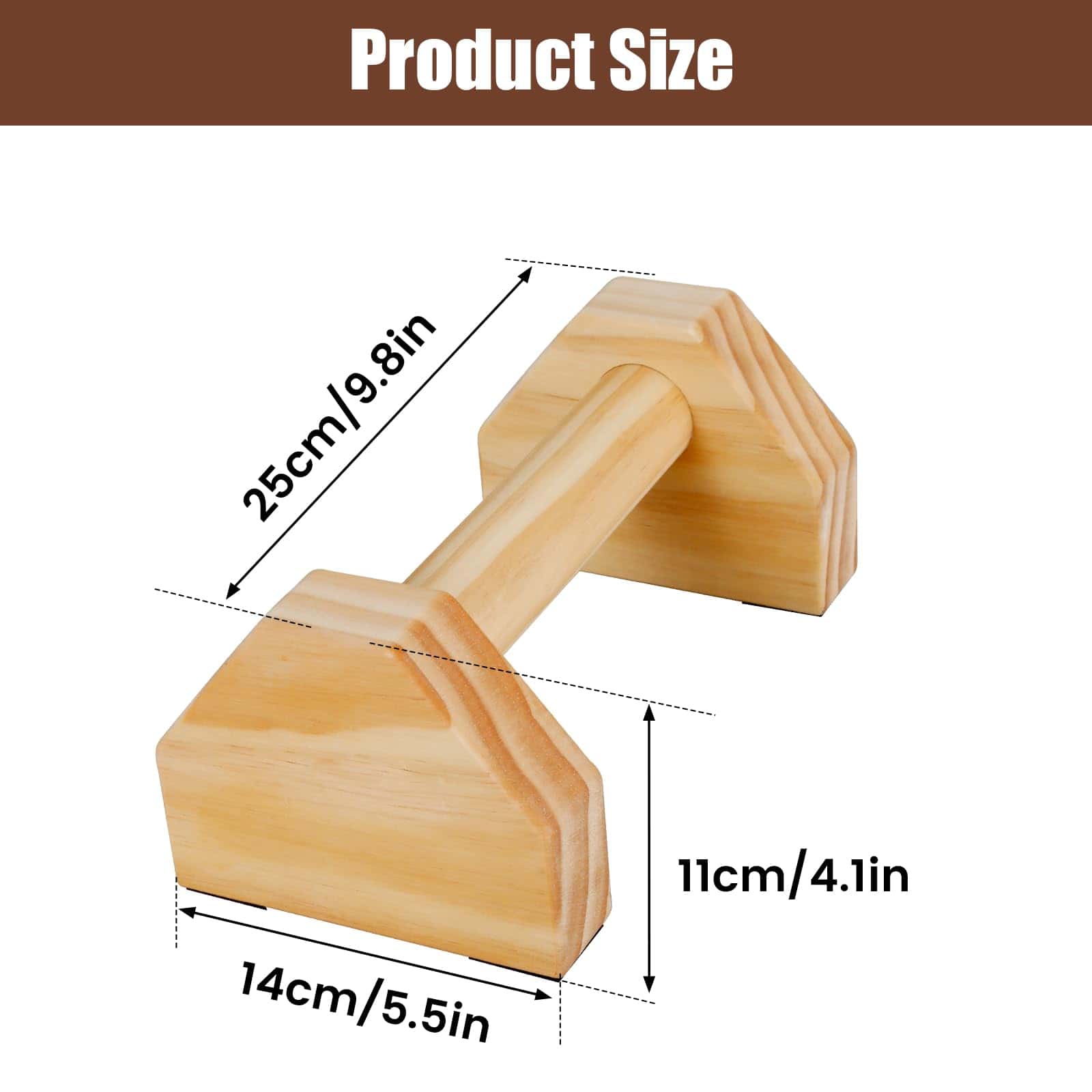 VMBQRTI 1 Par de Barras de Flexiones de Madera, Soportes de - Imagen 4