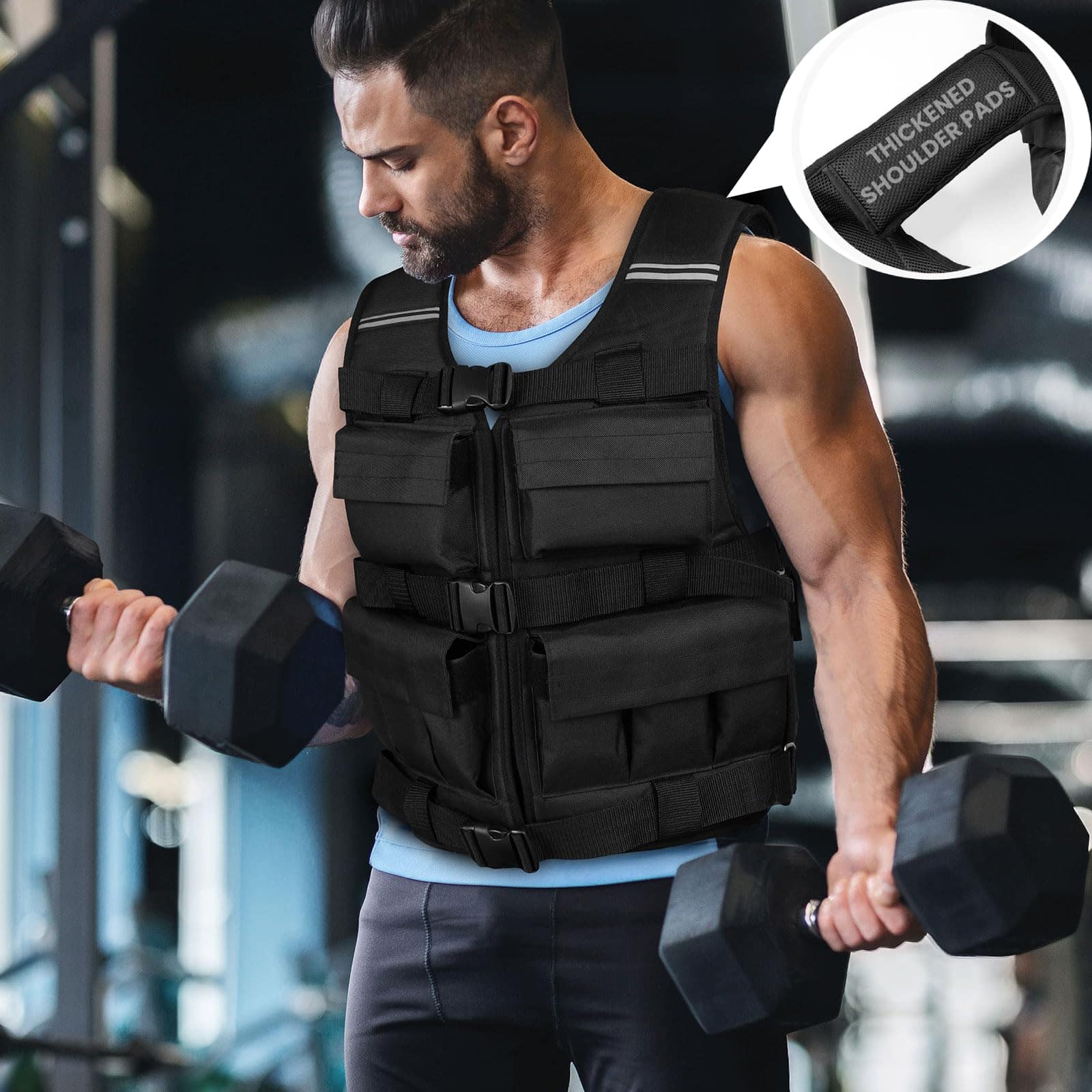 Chaleco con Peso Ajustable para Hombre - 18LB, Chaleco con - Imagen 5