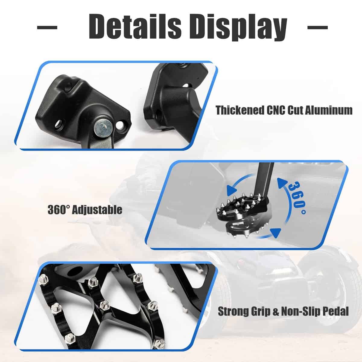 KAMIYONG Pasajero Reposapiés para Ryker Triciclo Pines - Imagen 4