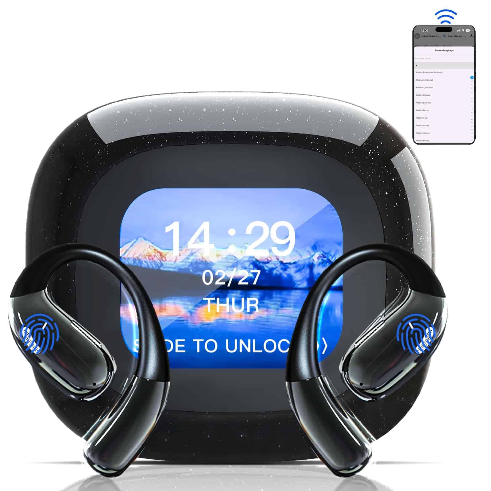 Auriculares de Traducción en Tiempo Real con Pantalla LCD,