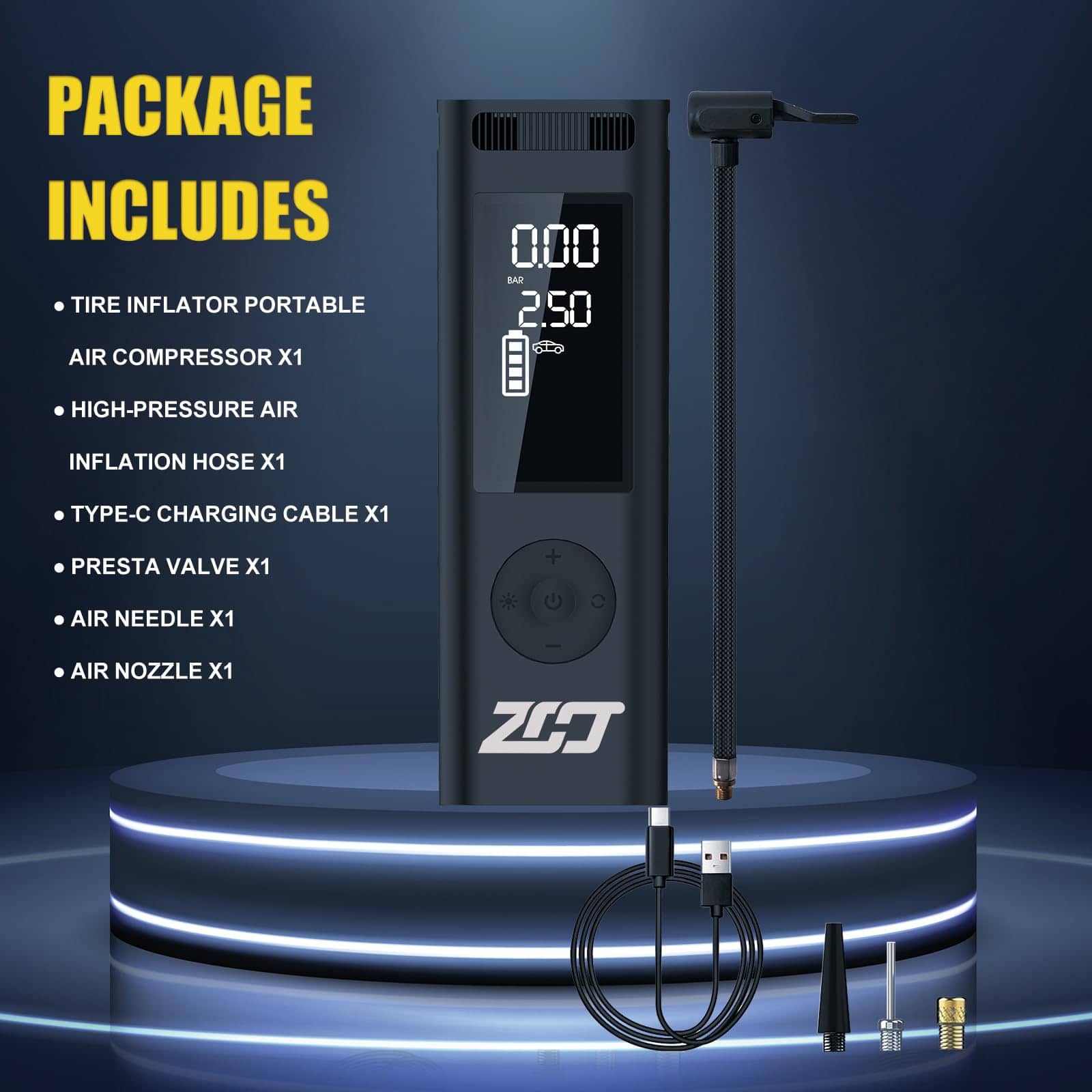 Inflador de Neumáticos Compresor de Aire -a y Balón - Imagen 10